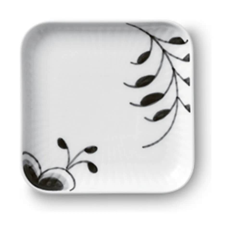 Royal Copenhagen Asietter Sort Mega Riflet Firkantet asiet i Hvid, 1