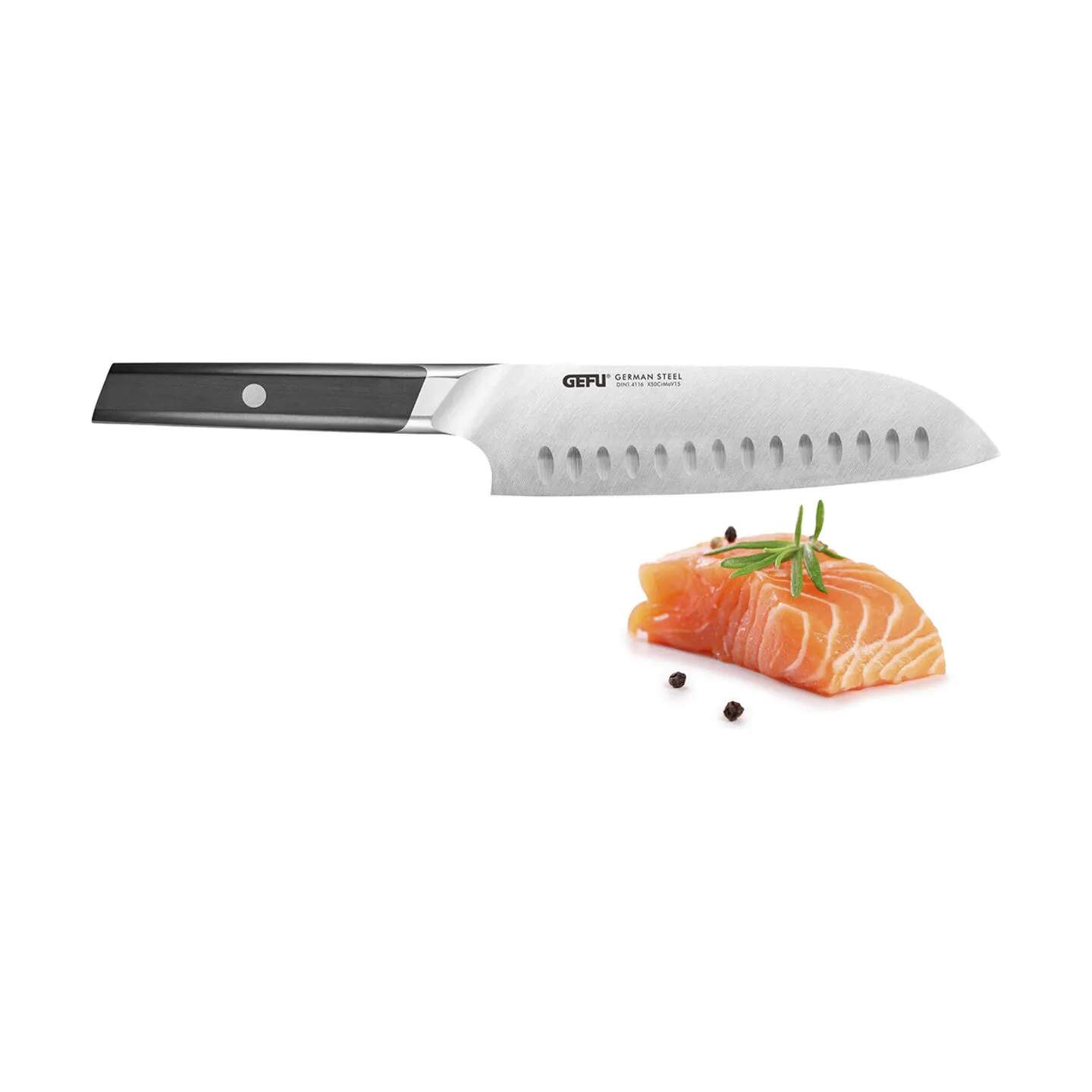 Gefu Santokuknive Acuro Santokukniv i Sort/Sølv, 1