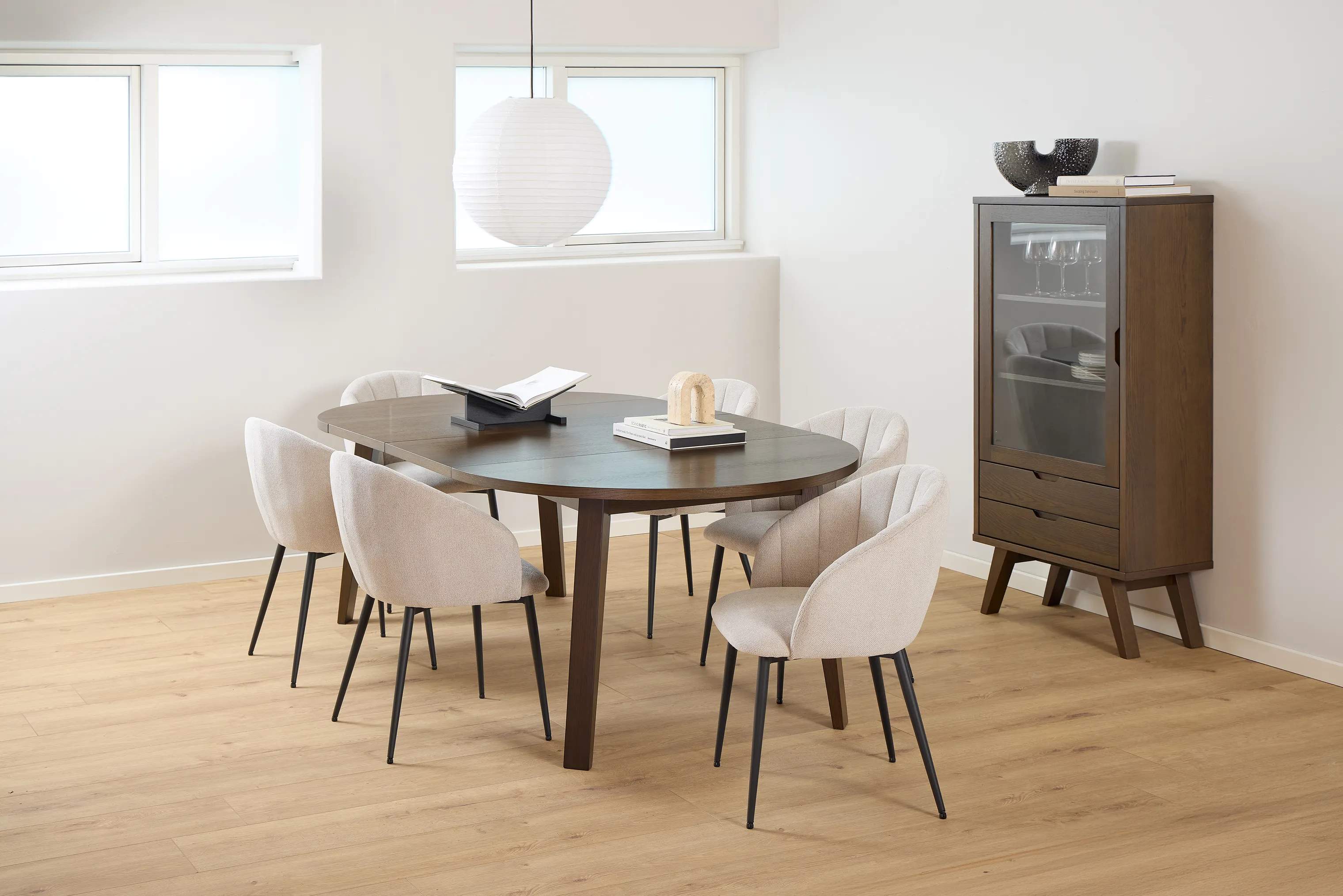CASA Living Spisebordsstole Daniella Spisebordsstol i Beige/mat sort, 2