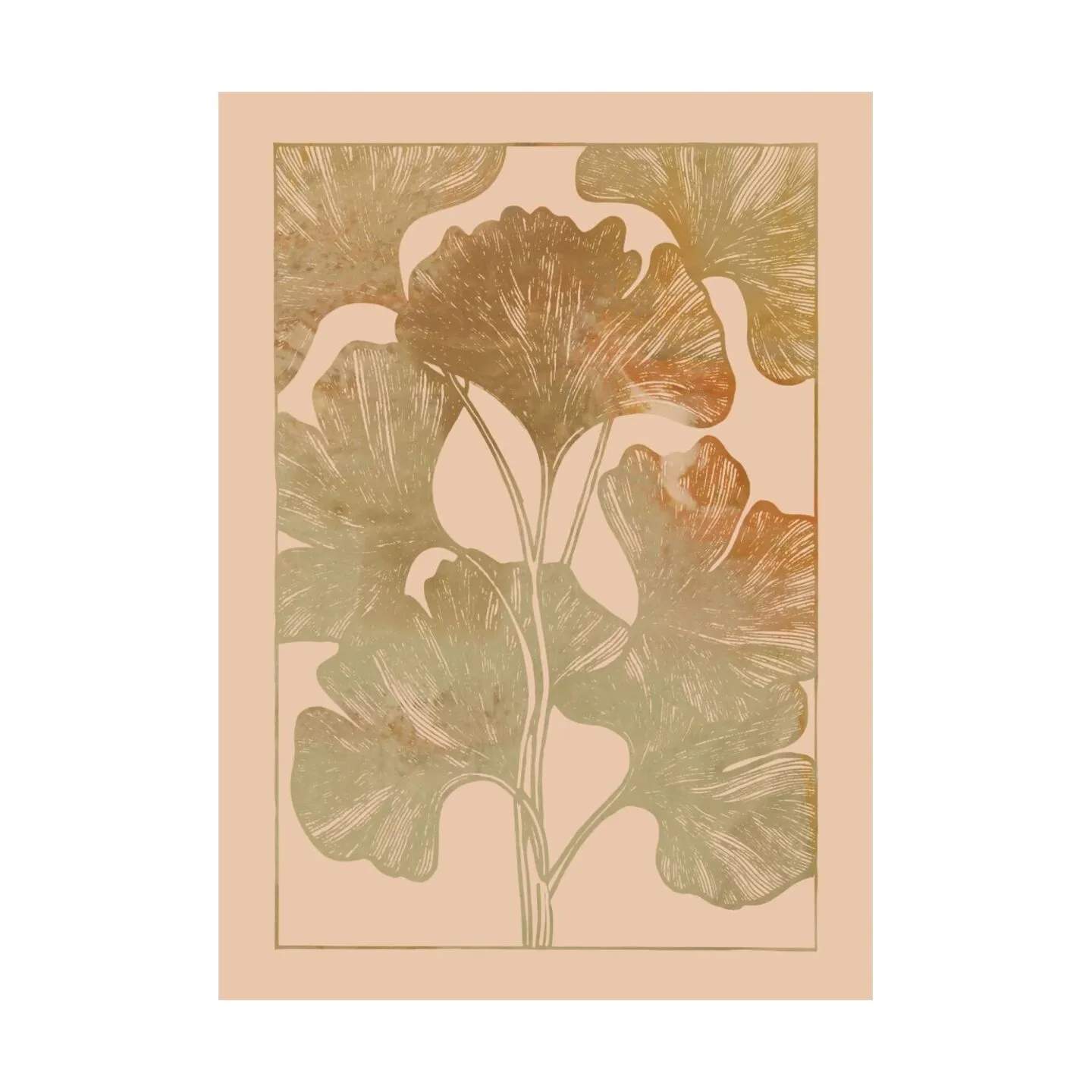 Poster&Frame Plakater Plakat - Golden ginkgo leaves i B21 x L29,7 cm, 1