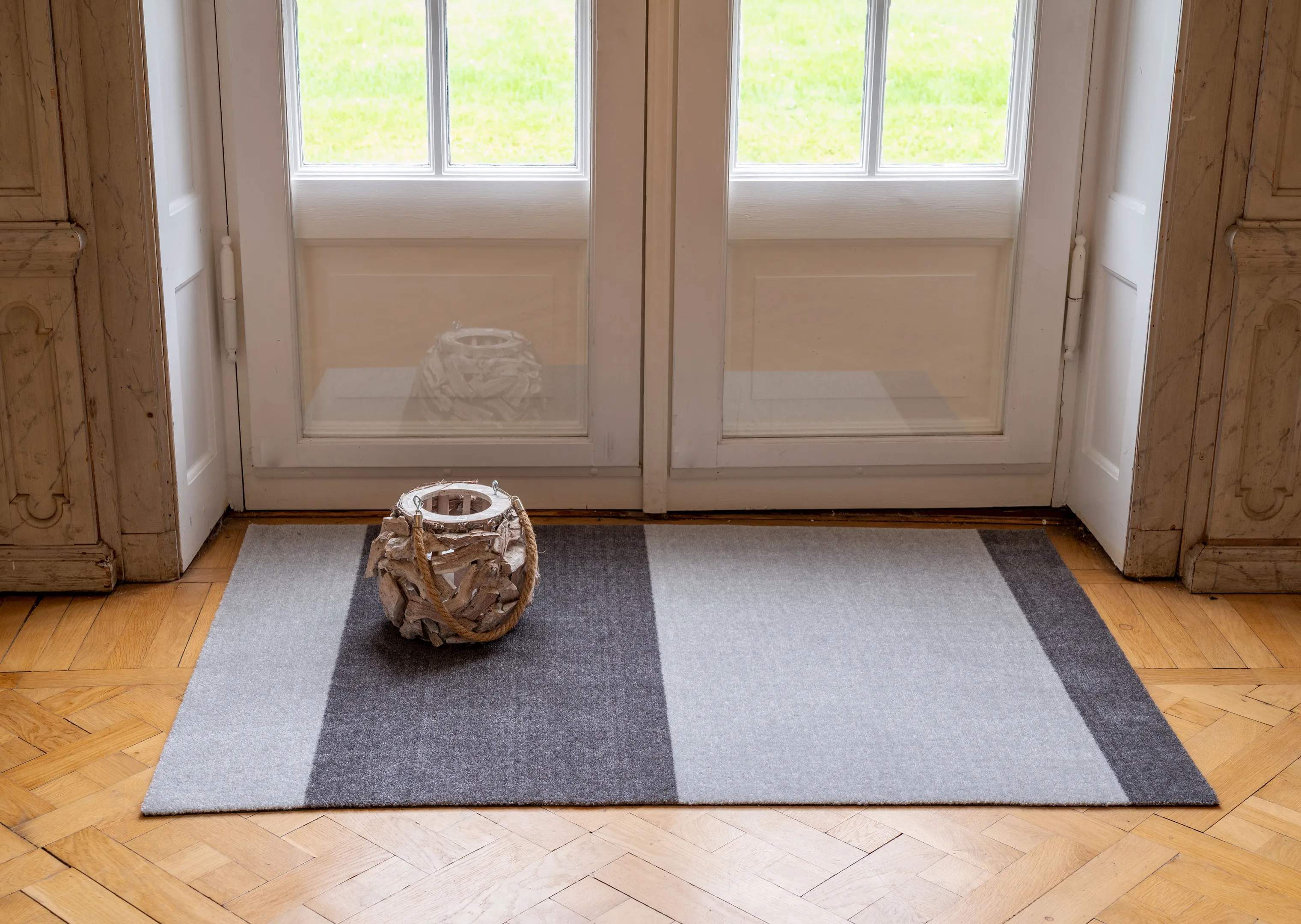 Tica Copenhagen Gulvtæpper Stripes Horisontal Gulvtæppe i Grå/lysegrå, B90 x L130 cm, 4