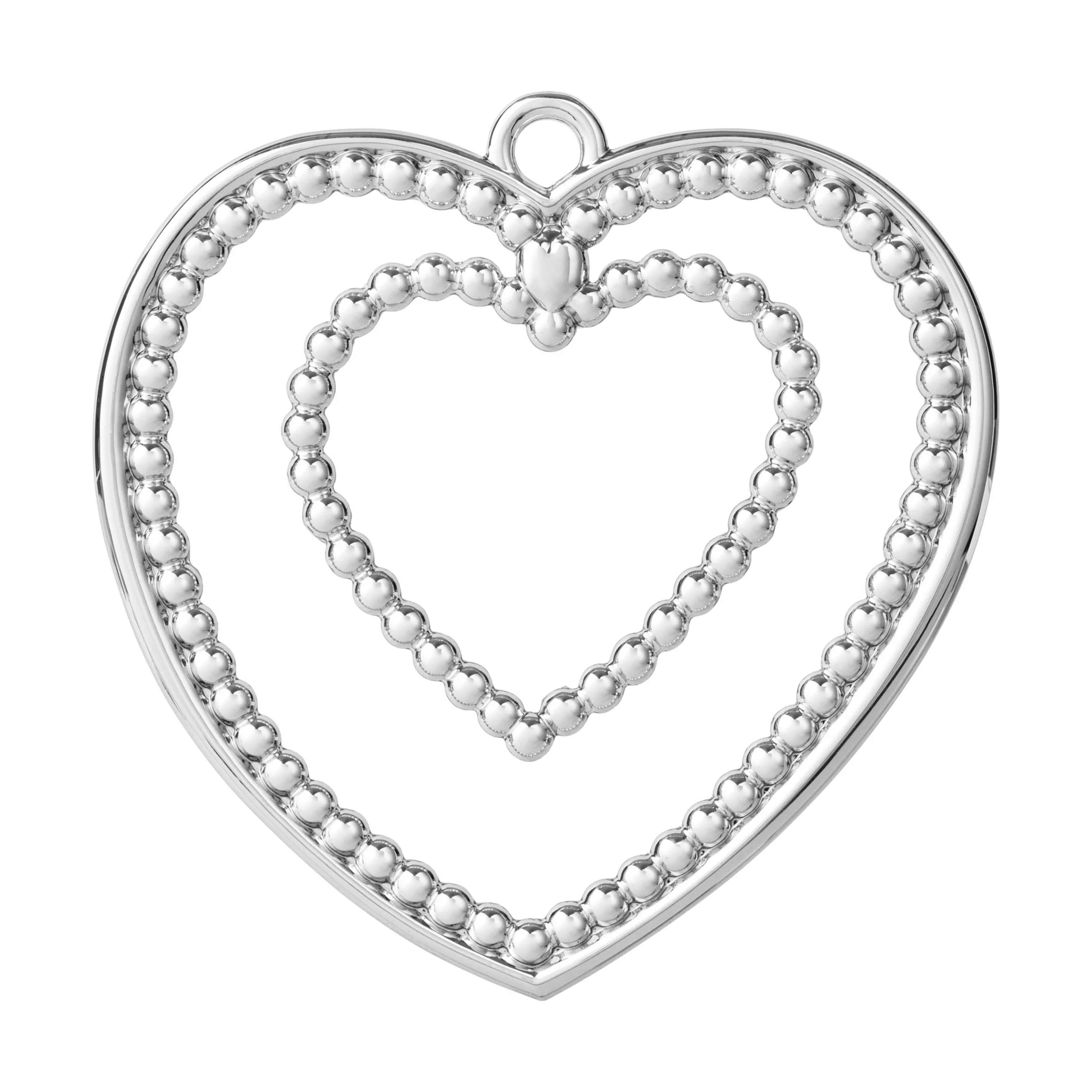 Rosendahl Juleophæng Karen Blixen Julepynt - Kuglehjerte i Forsølvet, 7 cm, 1