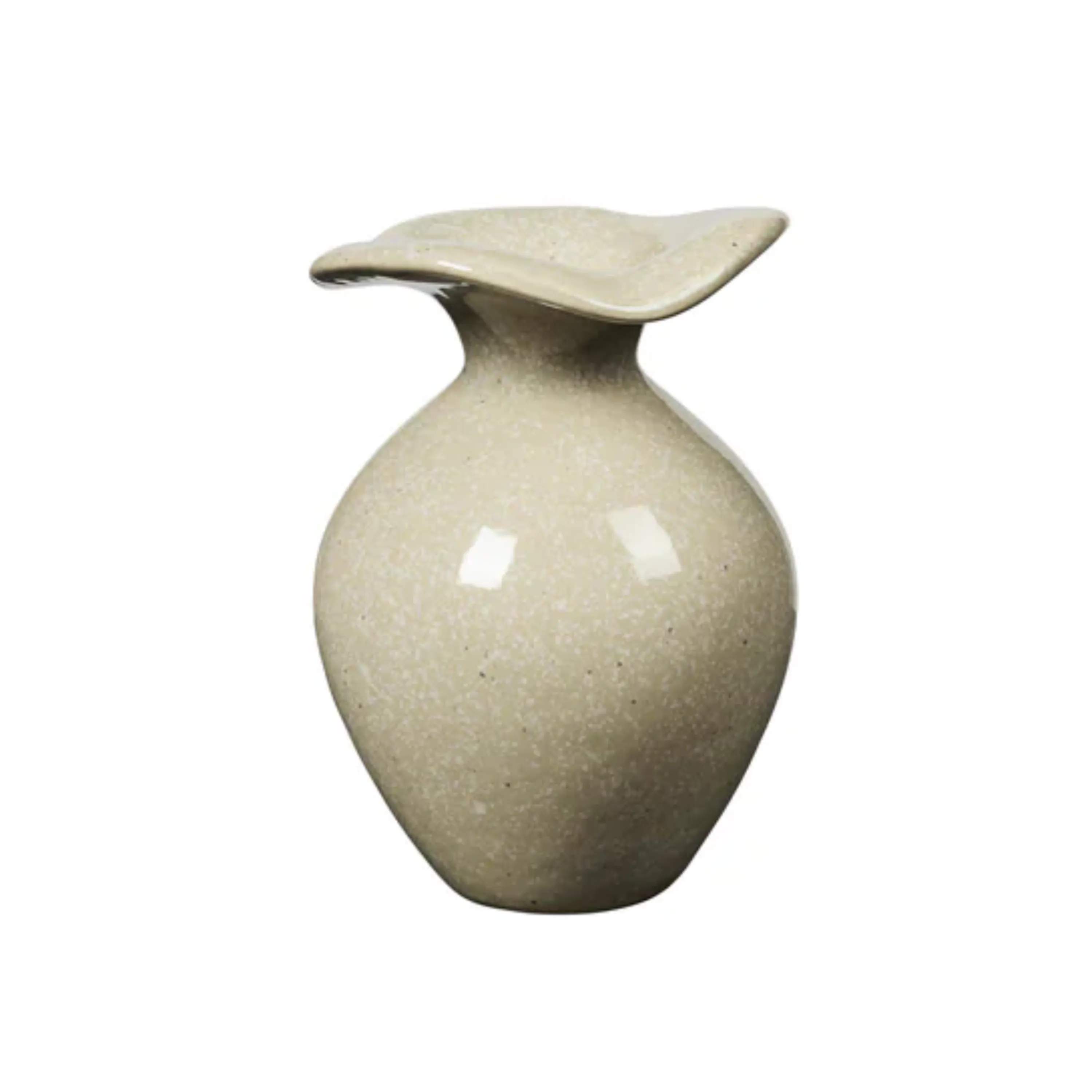 Broste Copenhagen Vaser Florentina Vase i Beige, H14 x Ø9,5 cm, 1