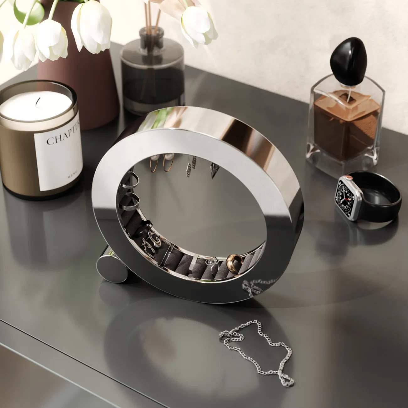 Umbra Småopbevaring Ferris Smykkehjul i chrome, 2