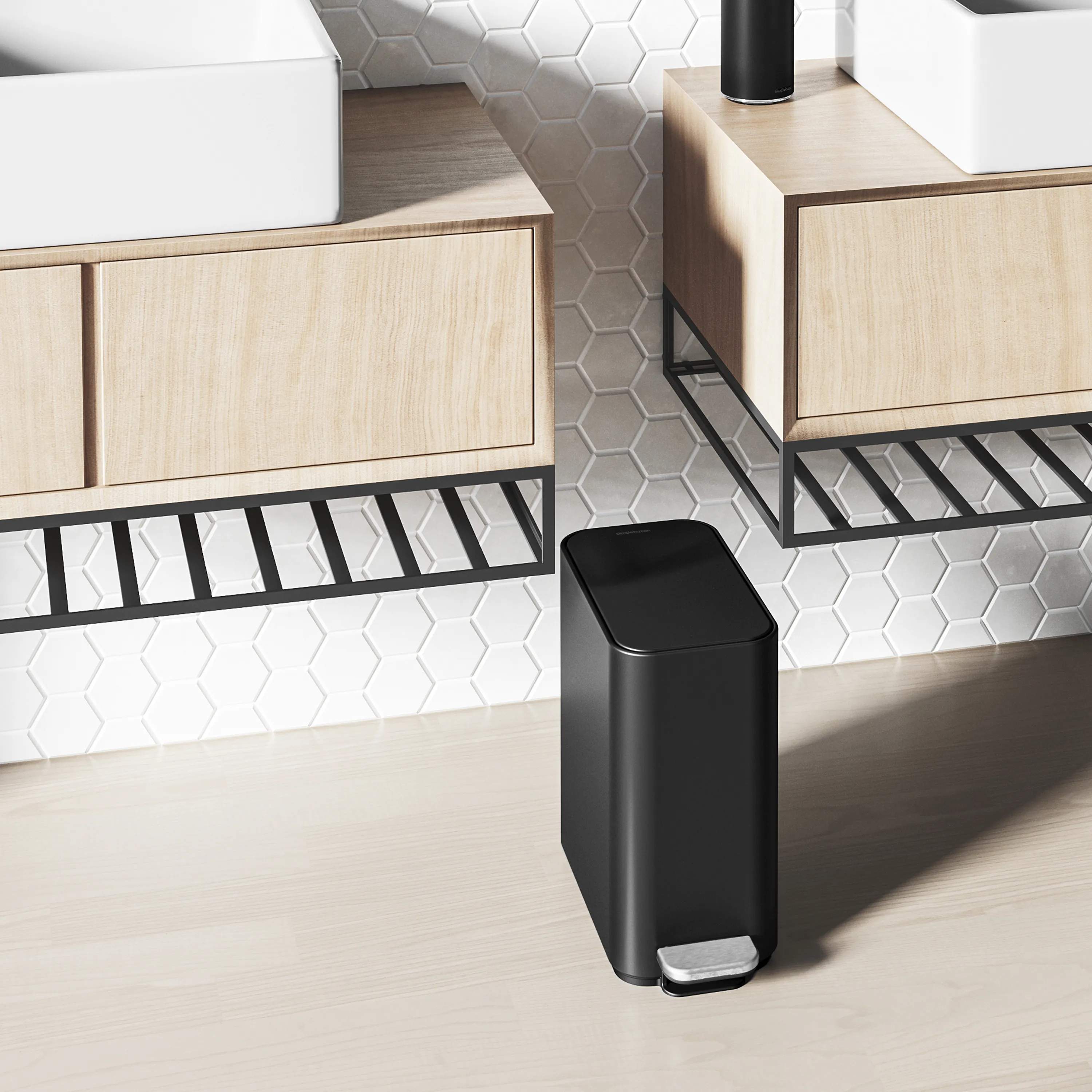 Simplehuman Pedalspande Smal Pedalspand i Sort, 2