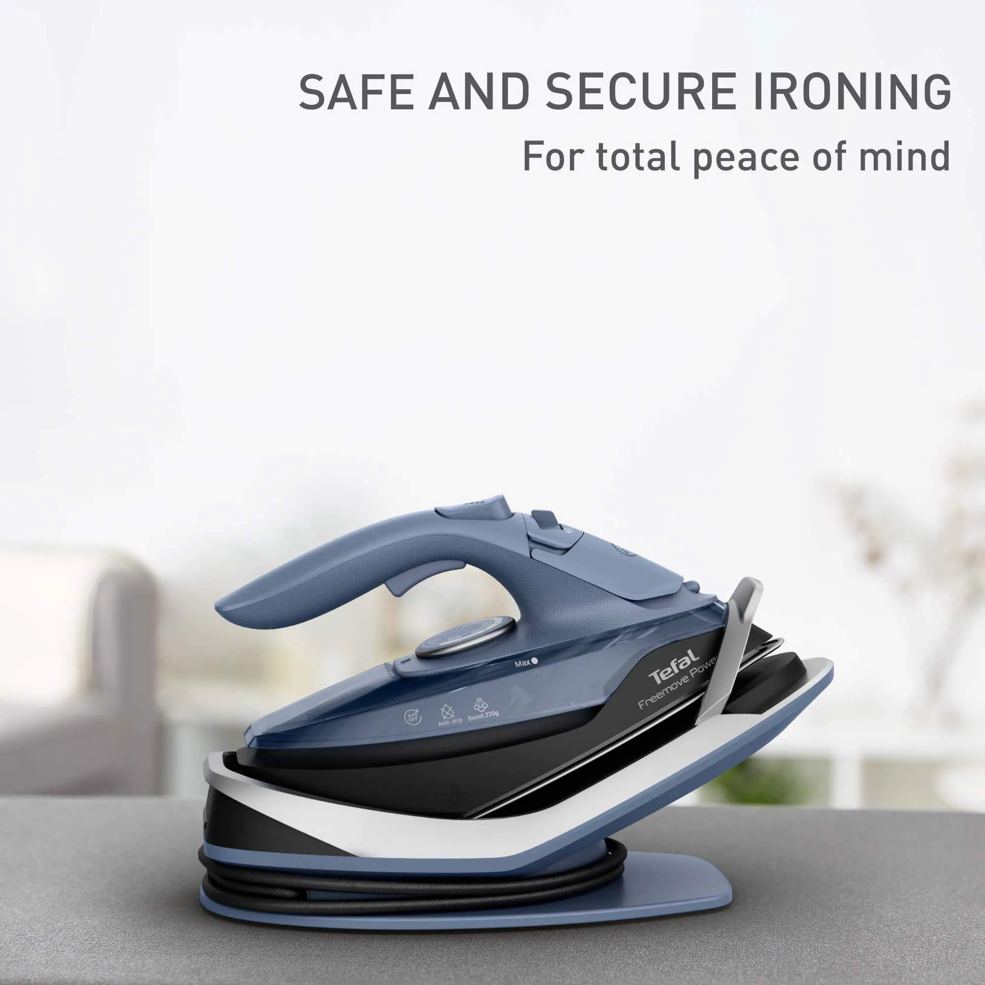 Tefal Strygejern Freemove Dampstrygejern FV6675E0 i Blå, 6