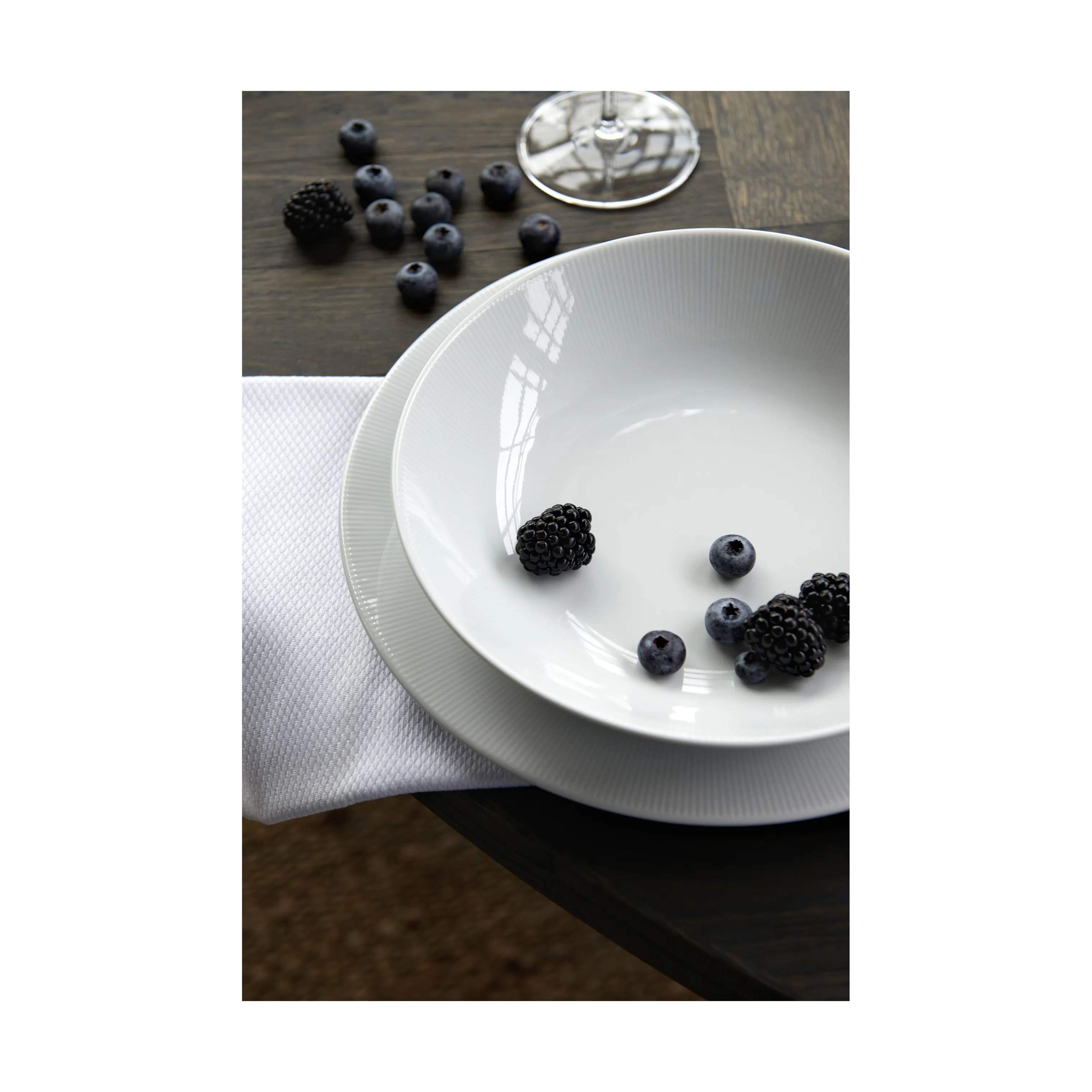 Pillivuyt Middagstallerkener Eventail Tallerken i Hvid, 27 cm, 3