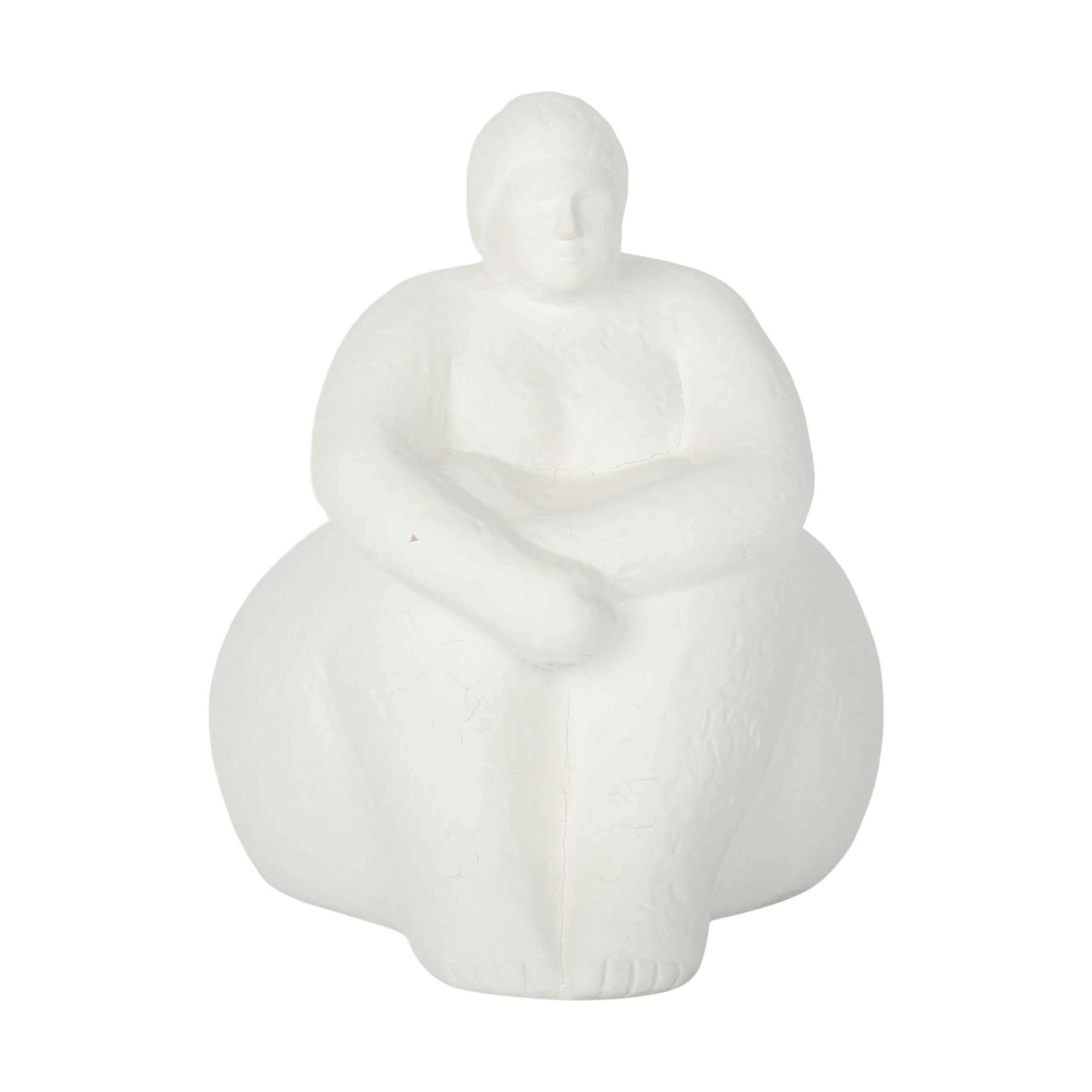 Figur - Siddende Kvinde, hvid, large