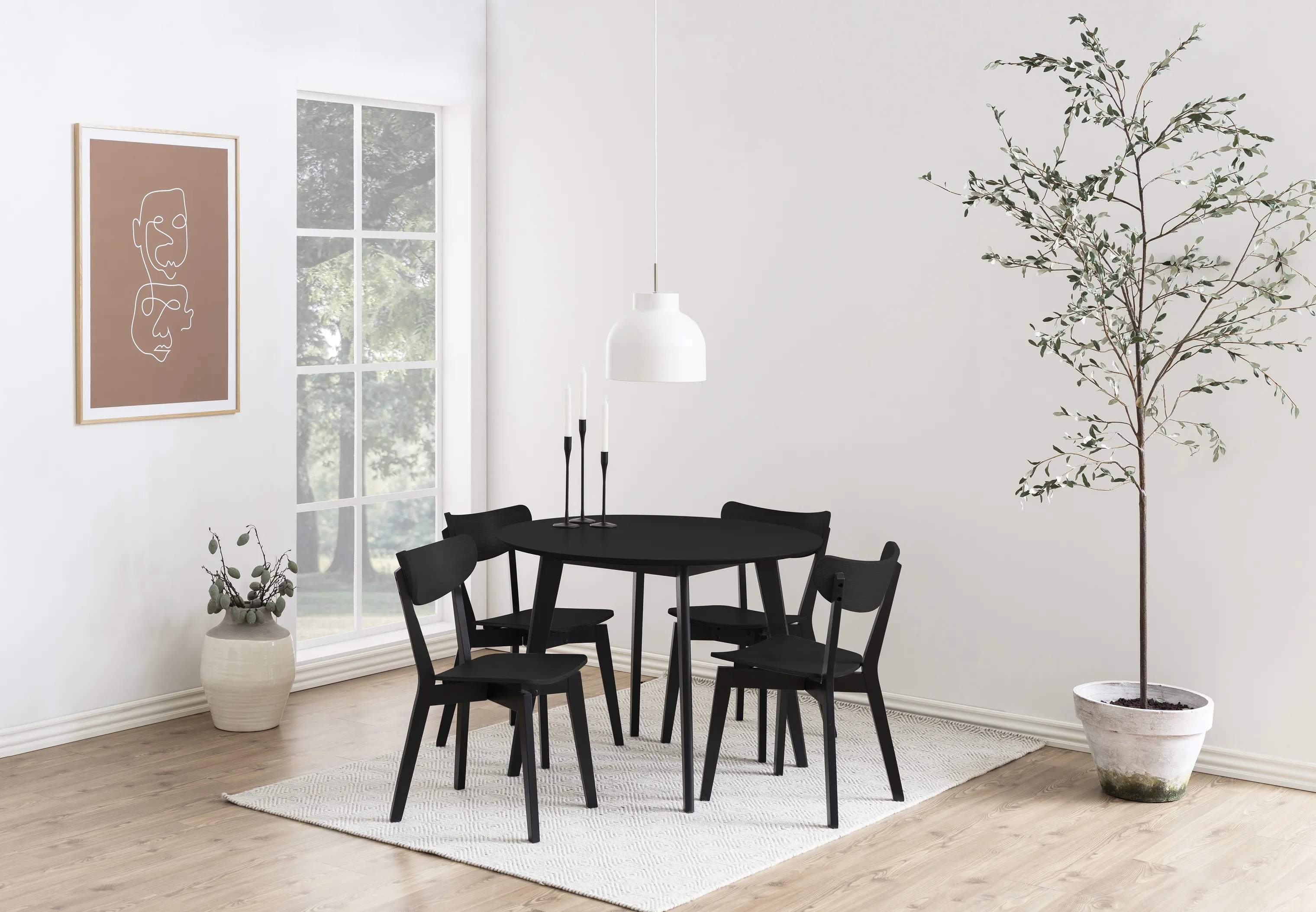 CASA Living Spiseborde Roxby Spisebord i Sort, 105 cm, 3