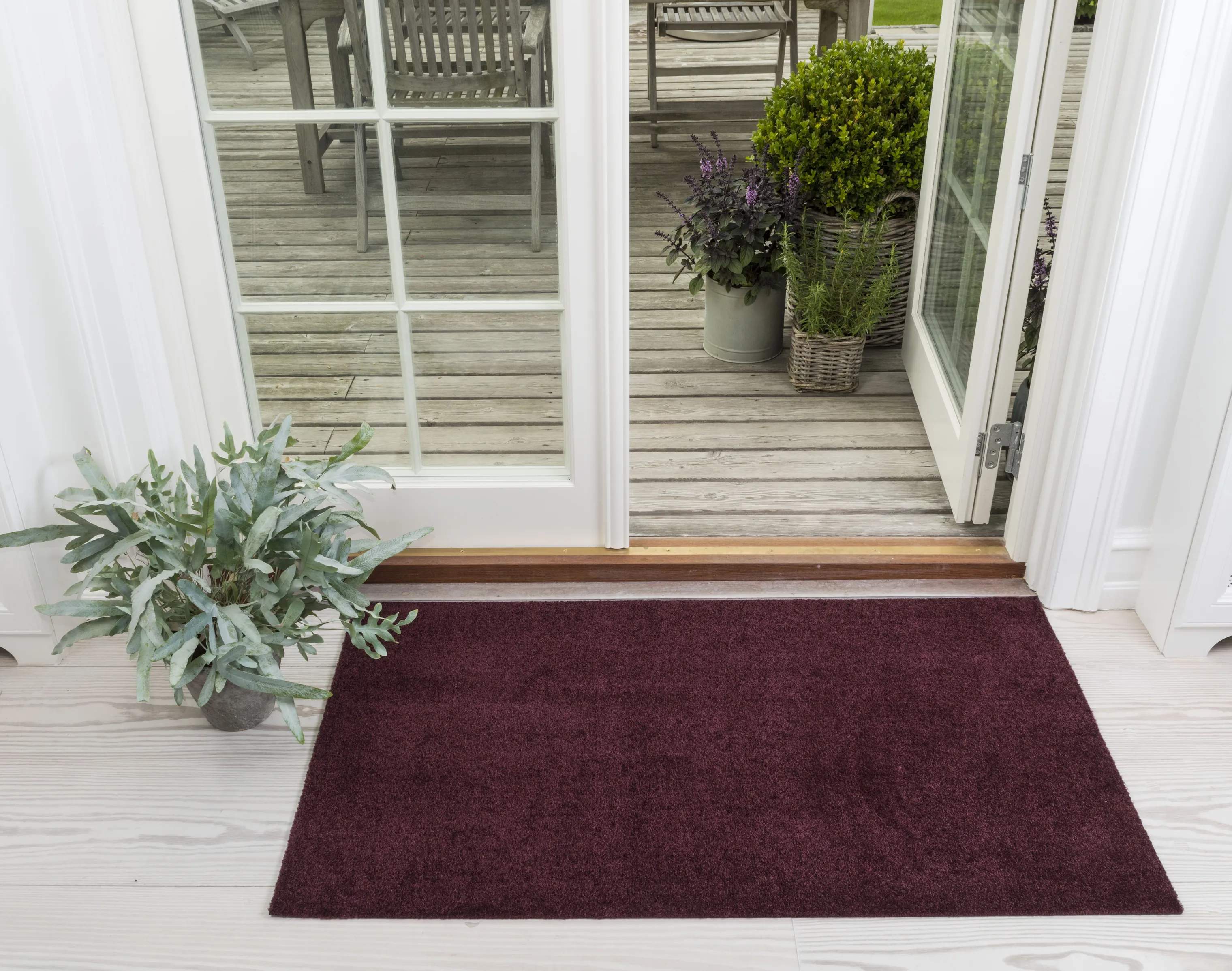 Tica Copenhagen Gulvtæpper Uni Color Unicolor Gulvmåtte i Bordeaux, B67 x L120 cm, 7