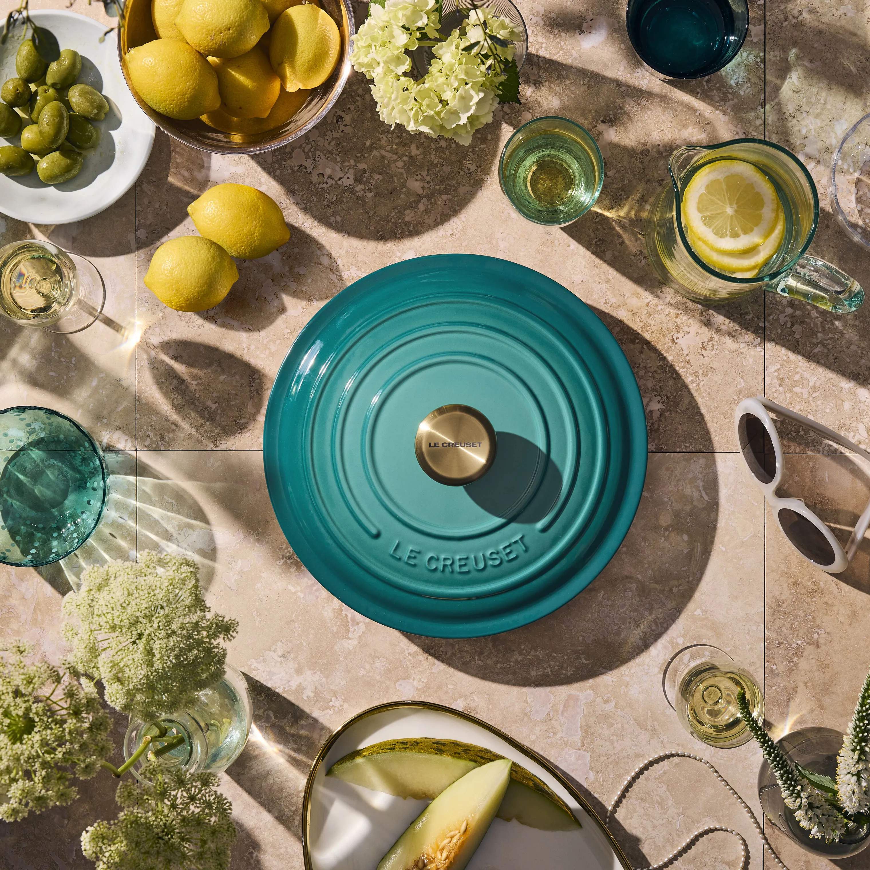 Le Creuset Gryder Signature Gryde i Bleu Riviera, 5.3 L, 2