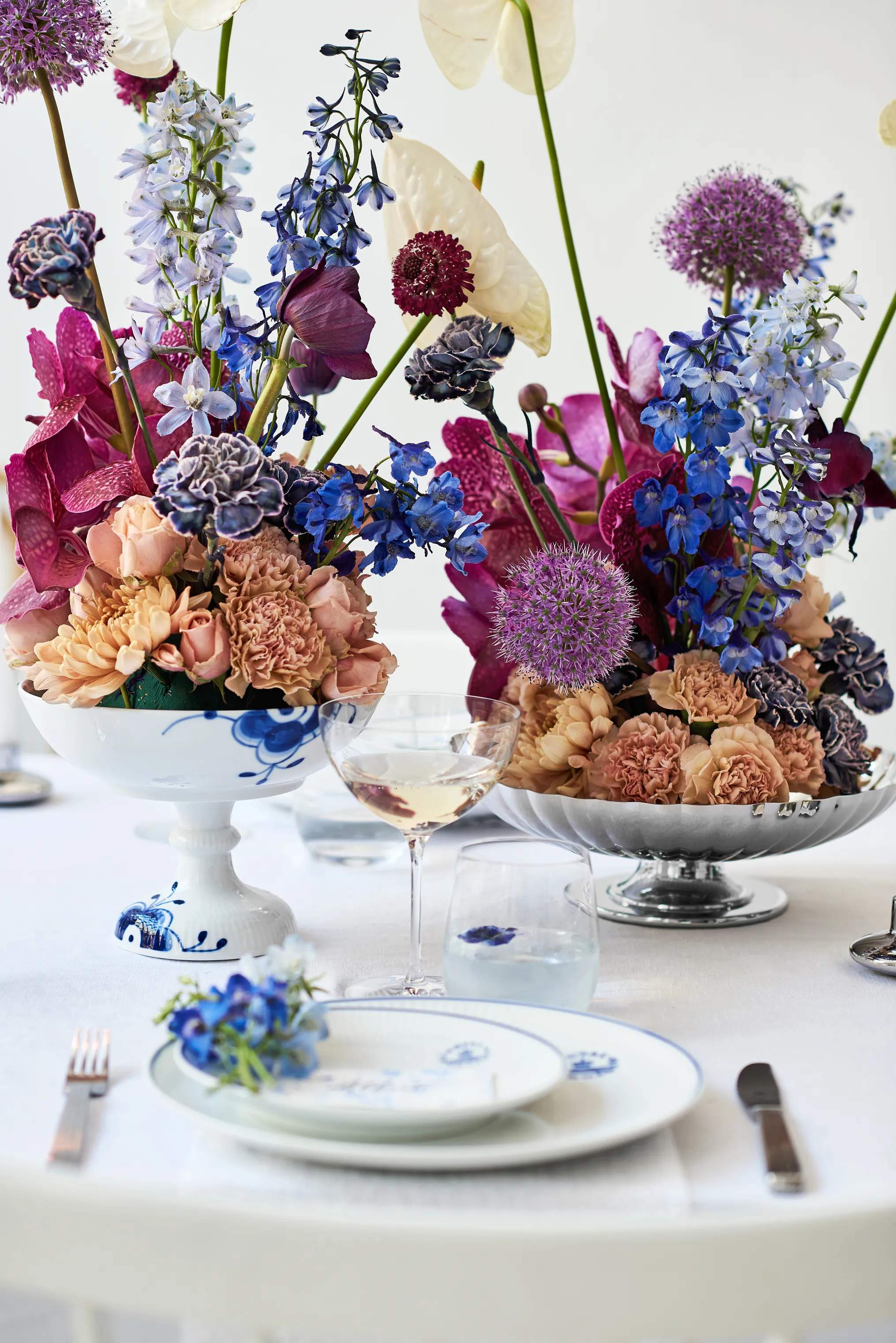 Royal Copenhagen Frokosttallerkener Blueline Coupe Tallerken i Hvid/blå, 19 cm, 6