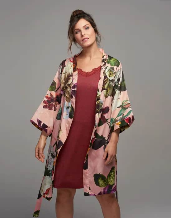 Essenza Morgenkåber Fleur Kimono i Rose, Str. XS, 5