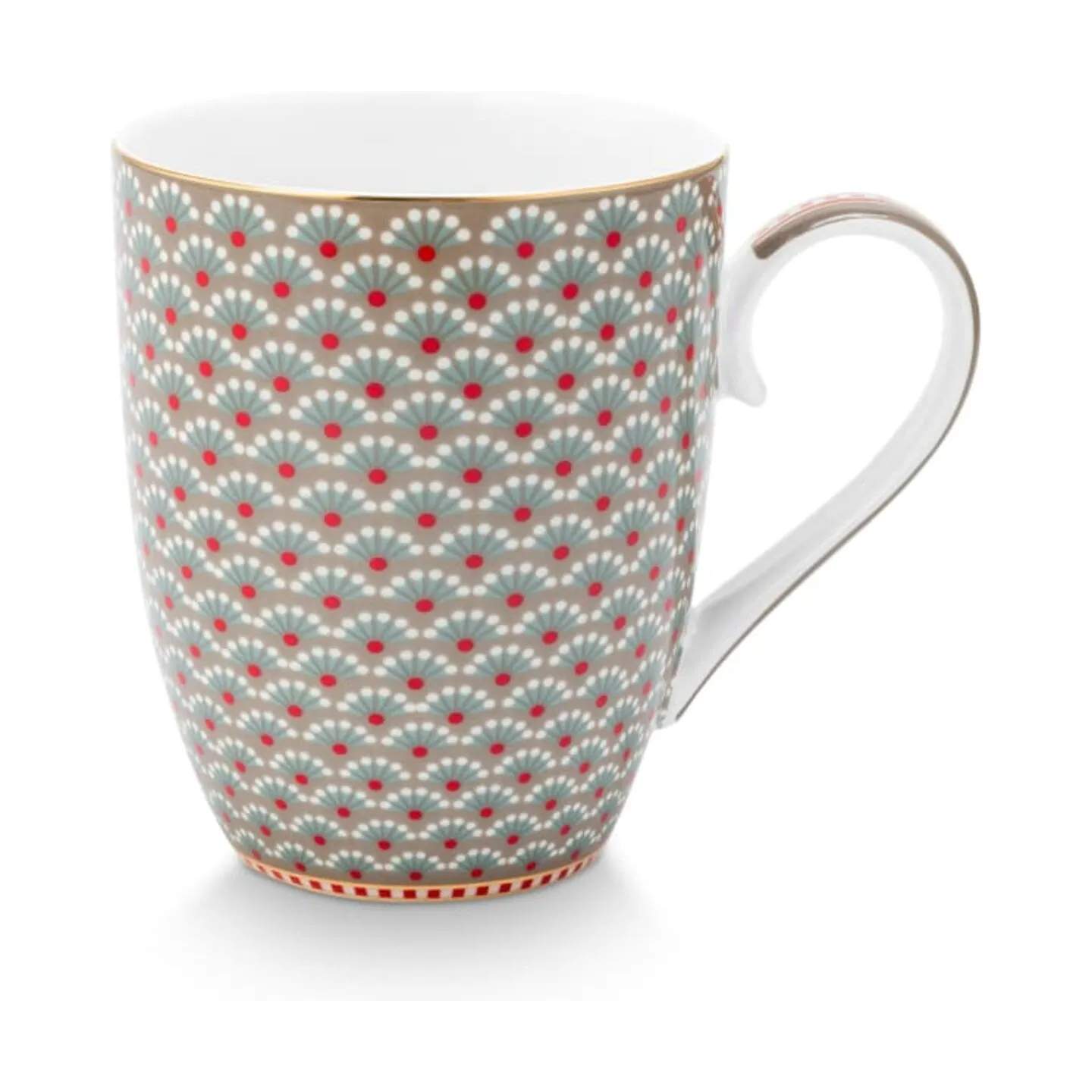 PIP Studio Krus og kopper med hank Blooming Tales Krus i Khaki2, 36,5 cl, 1