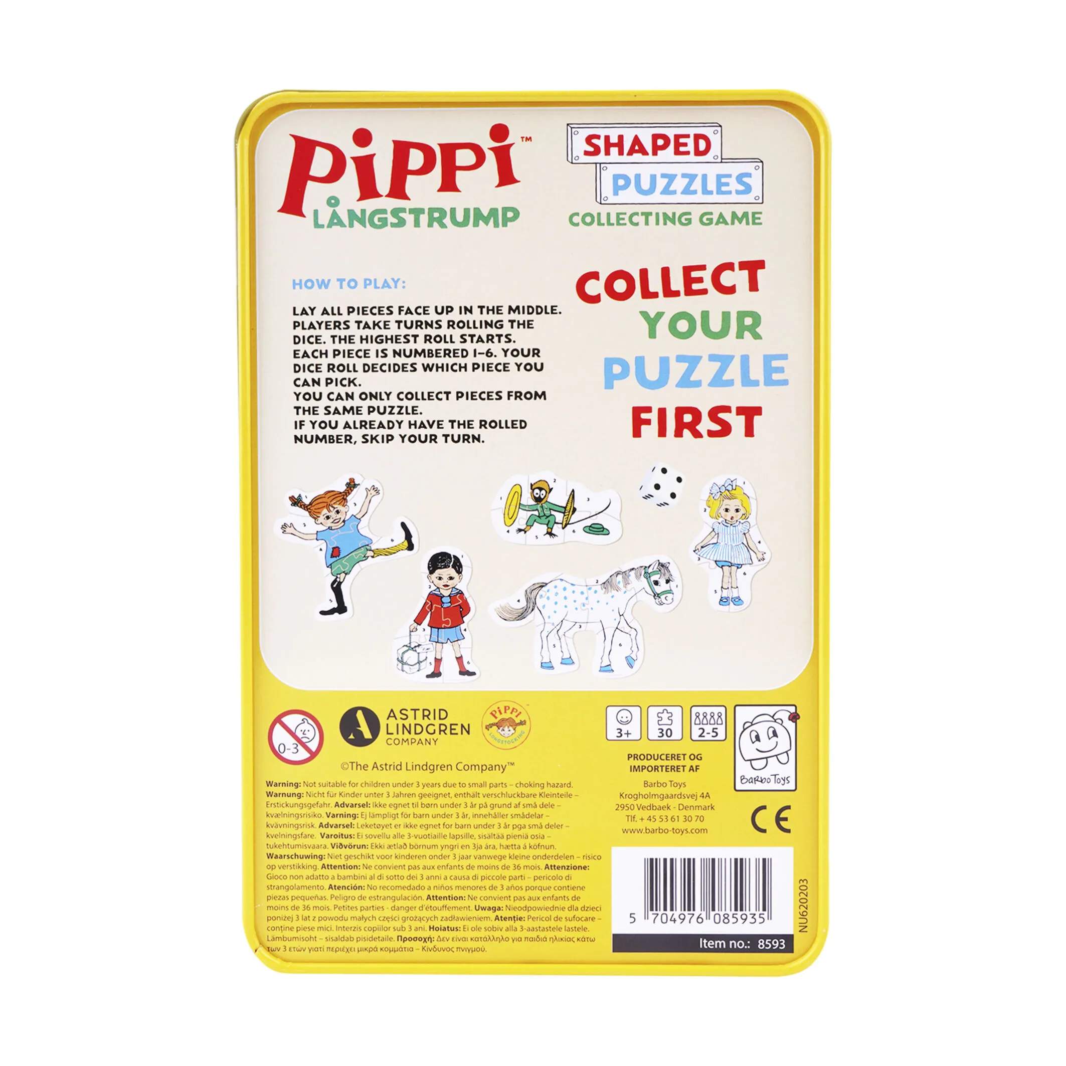 Barbo Toys Puslespil Pippi Langstrømpe Pippi Langstrømpe Puslespil i tinæske i Multifarvet, 4