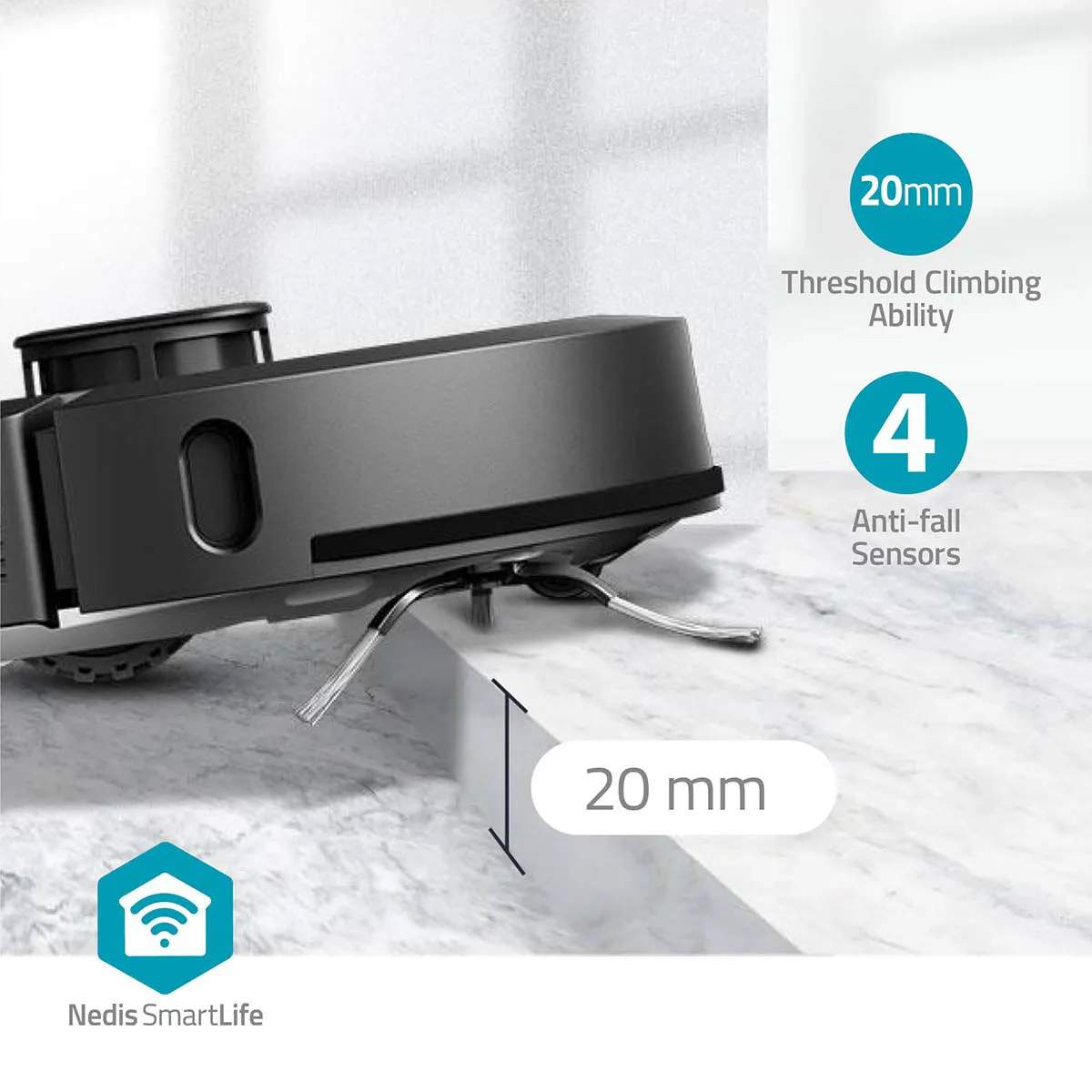 Nedis Robotstøvsugere Smart Life Robotstøvsuger WIFIVCL002CBK i WIFIVCL002CBK sort, 3
