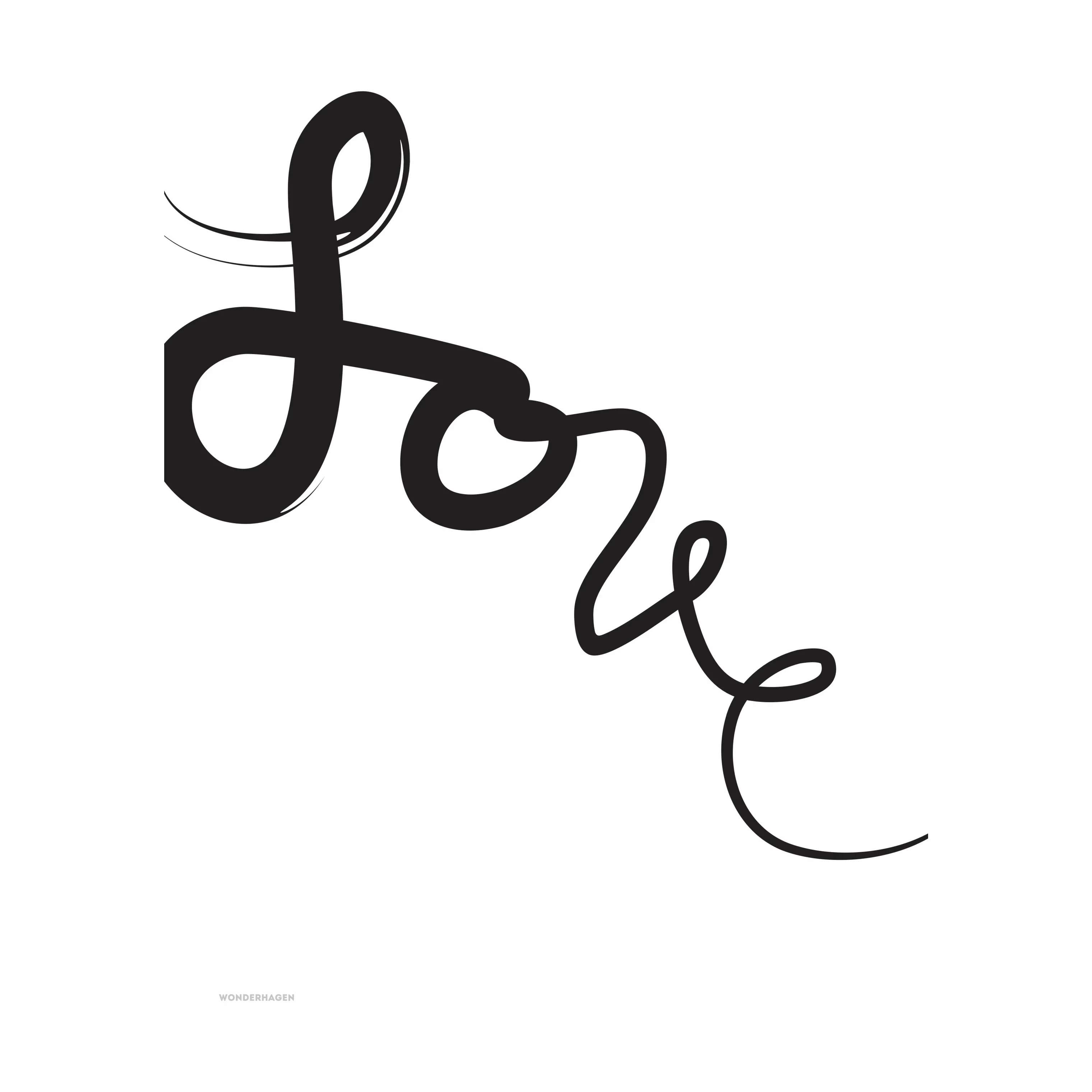 Plakat Love, flerfarvet, large