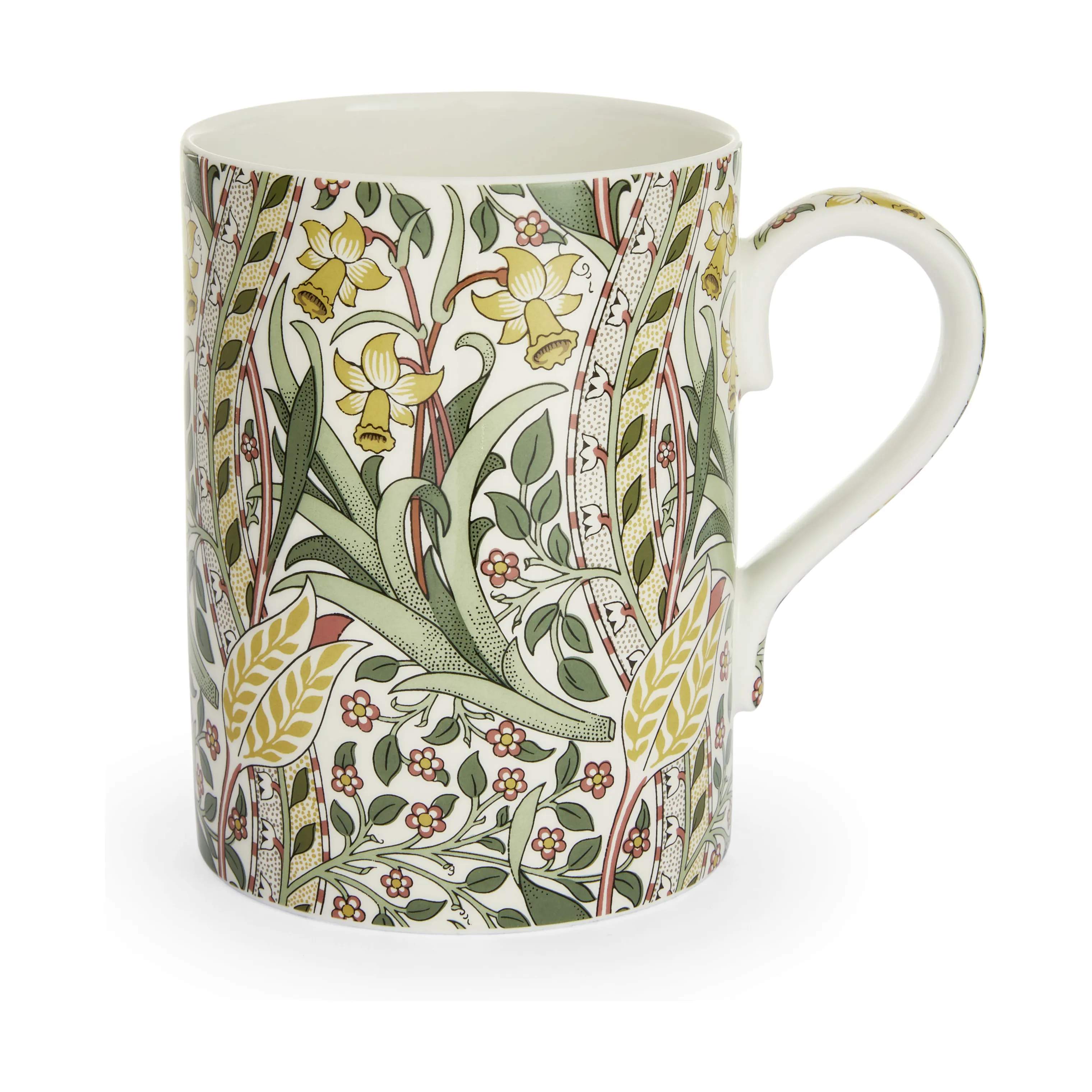 Spode Krus og kopper med hank Morris & Co Krus i Lyserød/Grøn/gul, 1