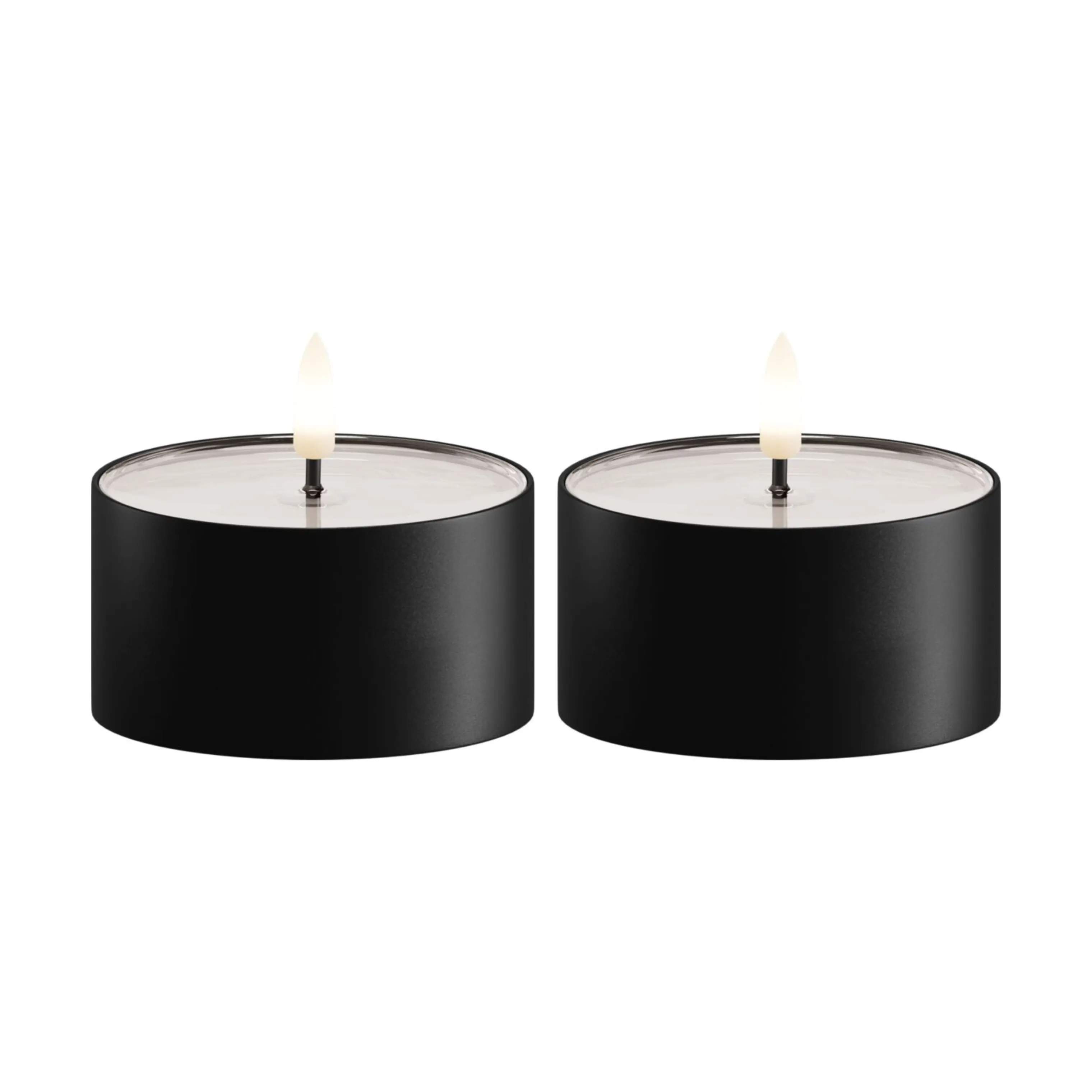 Deluxe Homeart LED-lys Udendørs LED Fyrfadslys - 2 stk. i Sort, 8 cm, 1