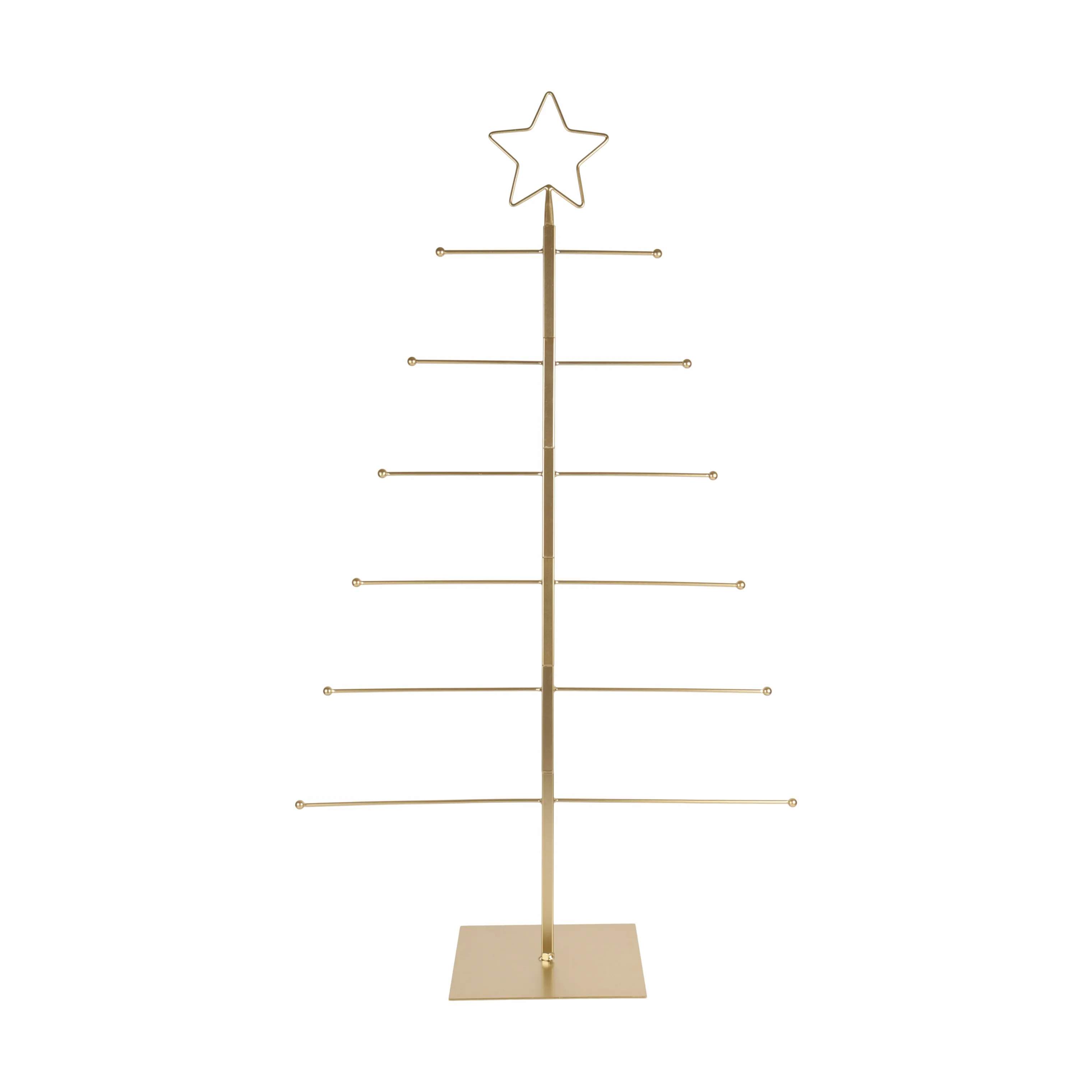 Juletræ med stjerne, guld, large
