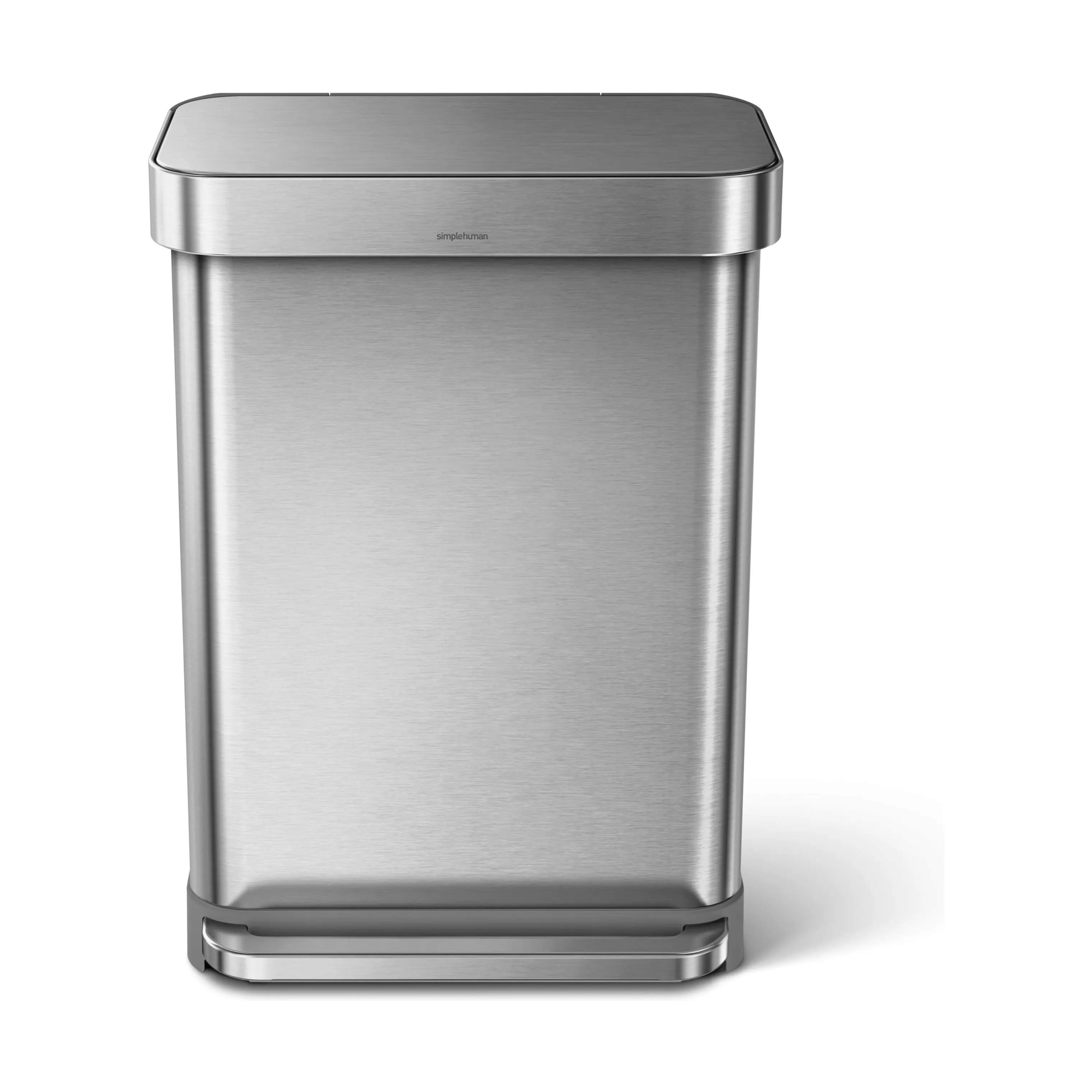 Simplehuman Pedalspande Slim Pedalspand i Børstet stål, 55 L, 1