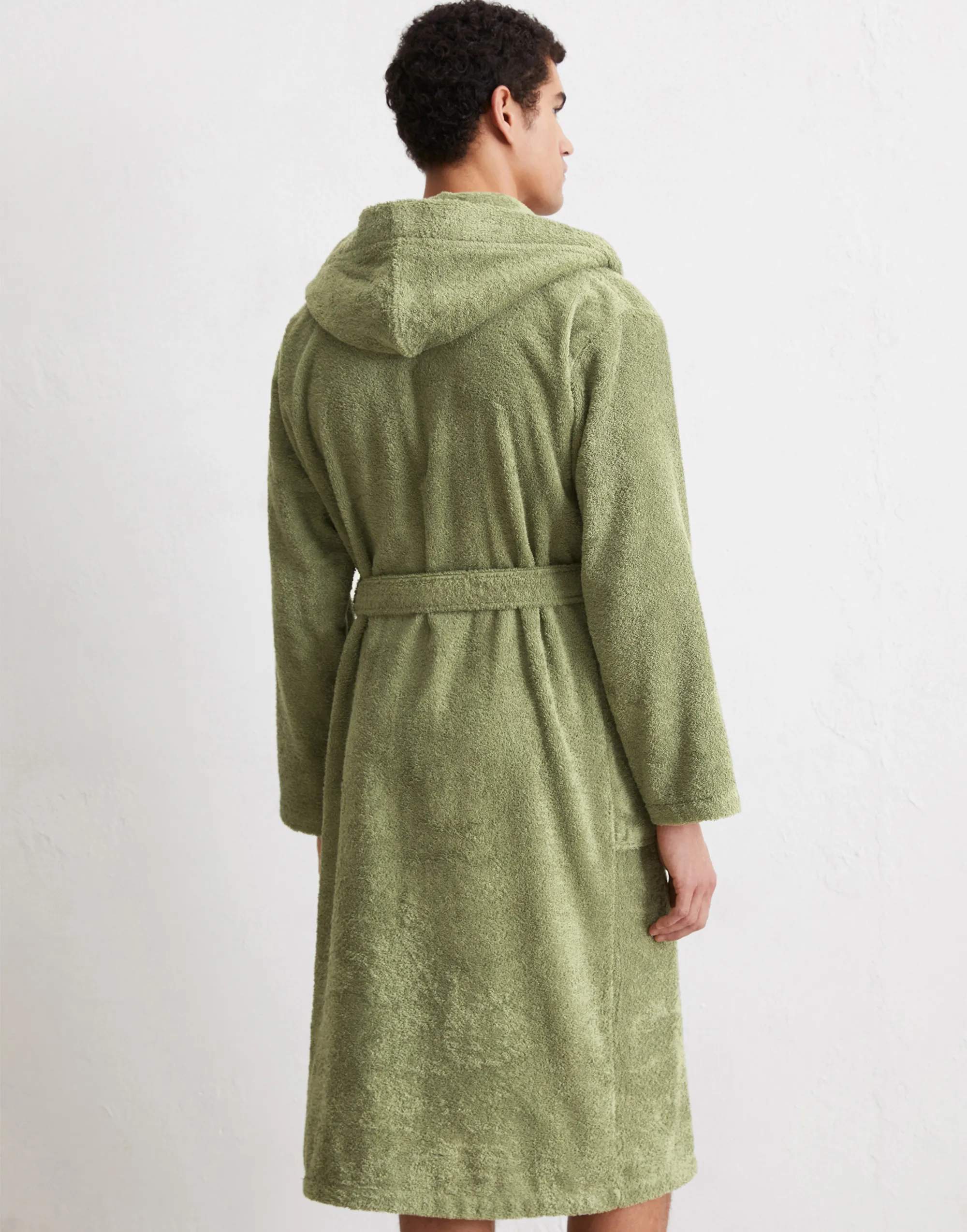 Marc O'Polo Morgenkåber Timeless Herrebadekåbe i Moss green, Str. S, 4