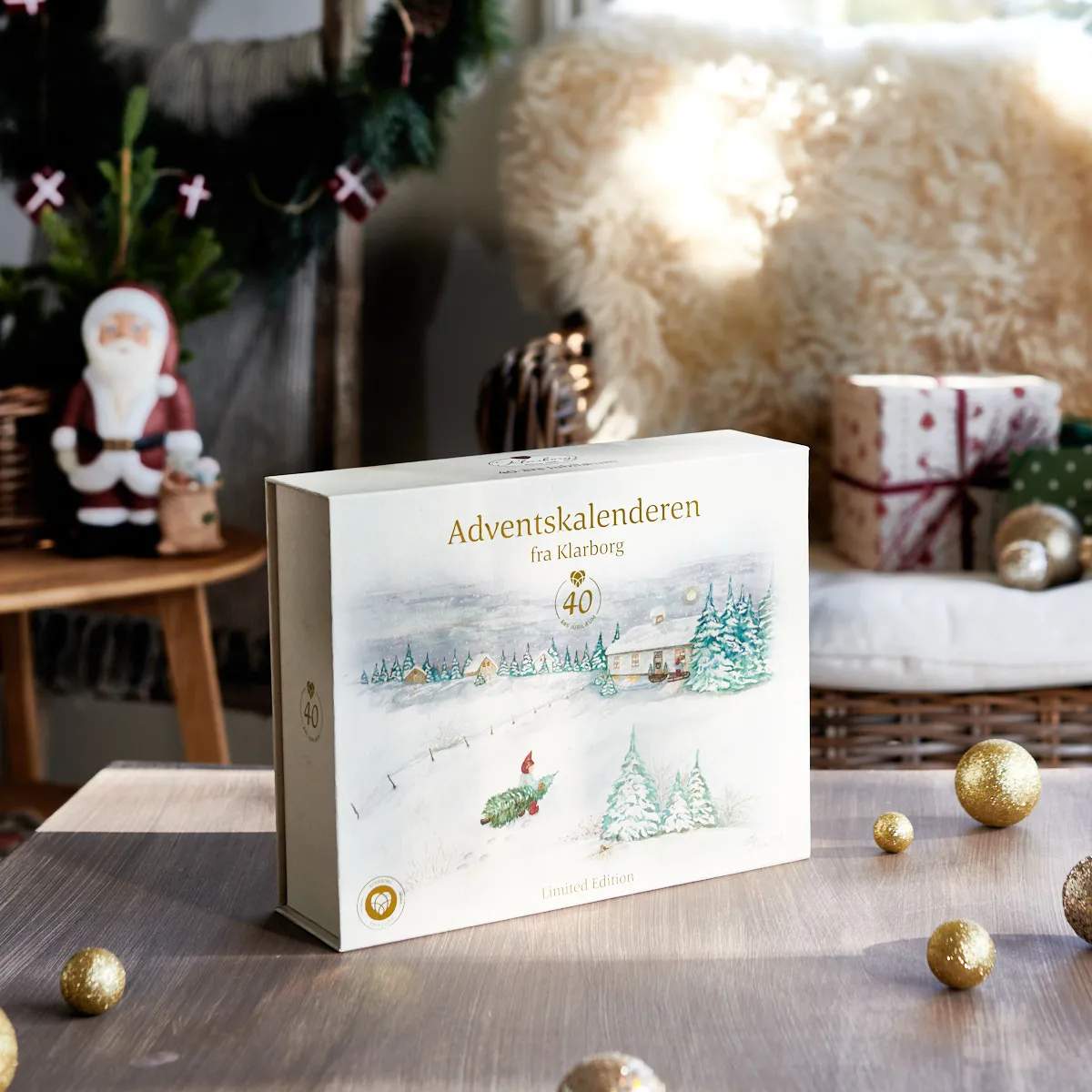 Klarborg Nisser Adventskalender - 40 års Jubilæum i Multifarvet, 2