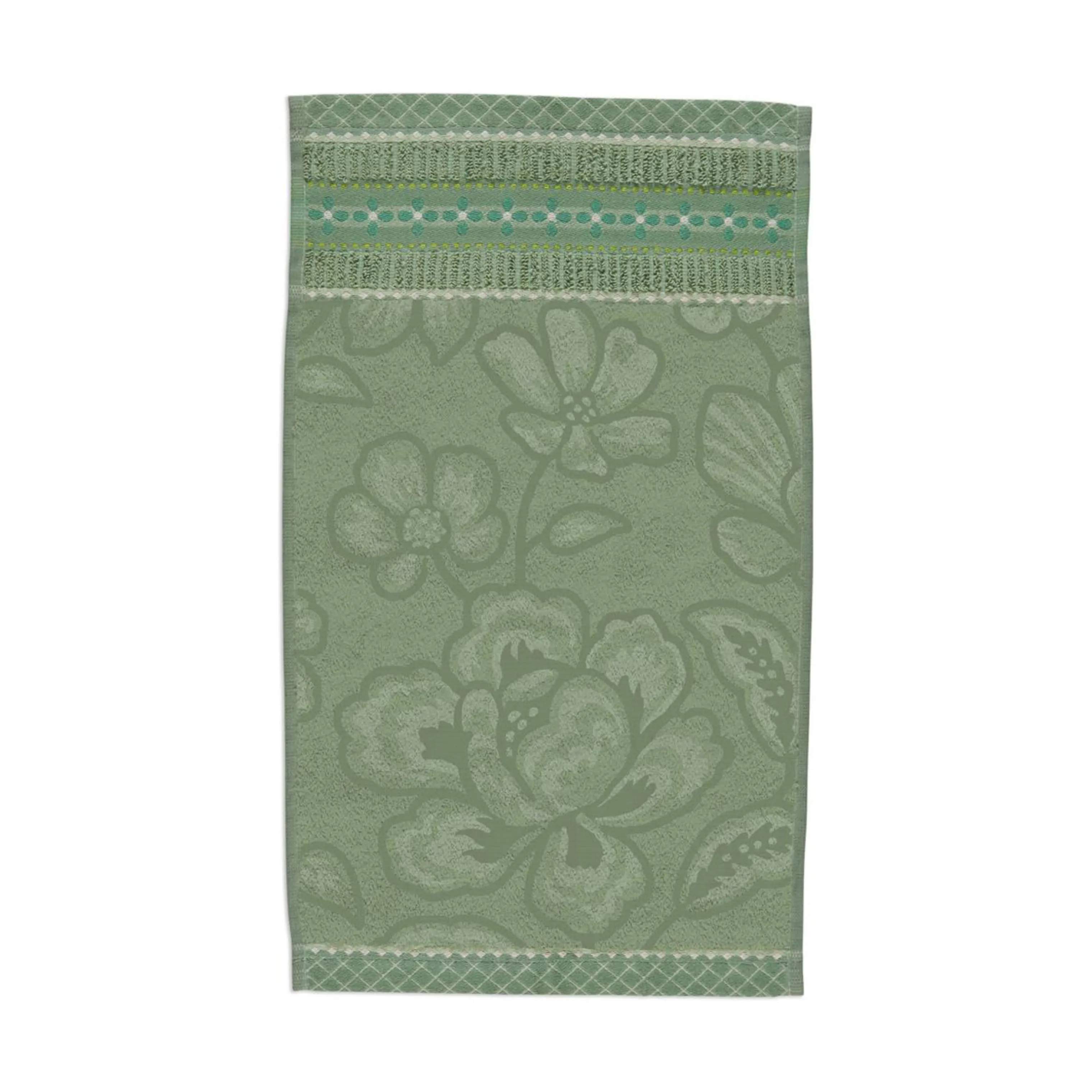 PIP Studio Håndklæder Jasmin Jacquard Håndklæde i Grøn, B30 x L50 cm, 1