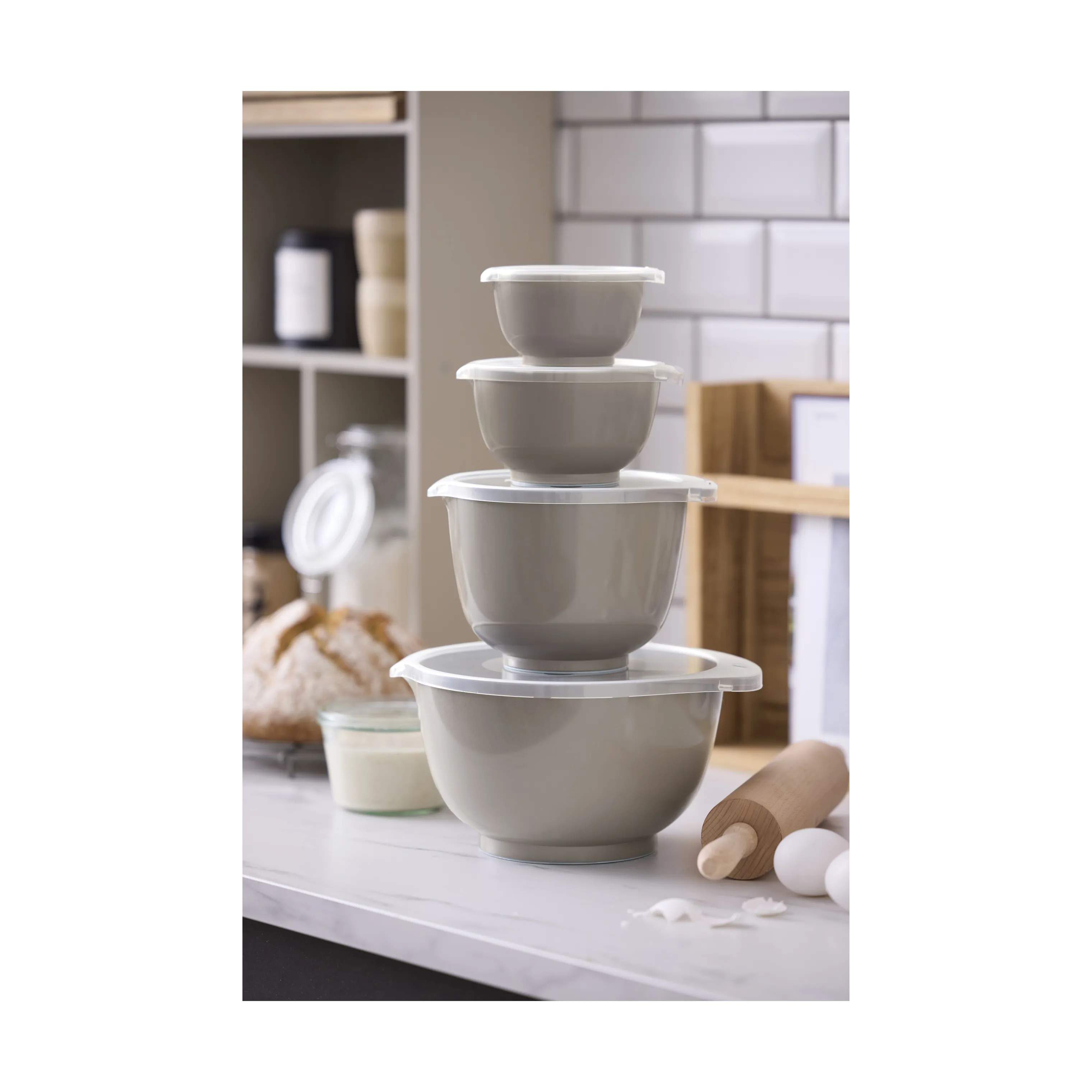Rosti Røreskålsæt NEW Margrethe Røreskålsæt - 8 dele i Earth Grey, 2