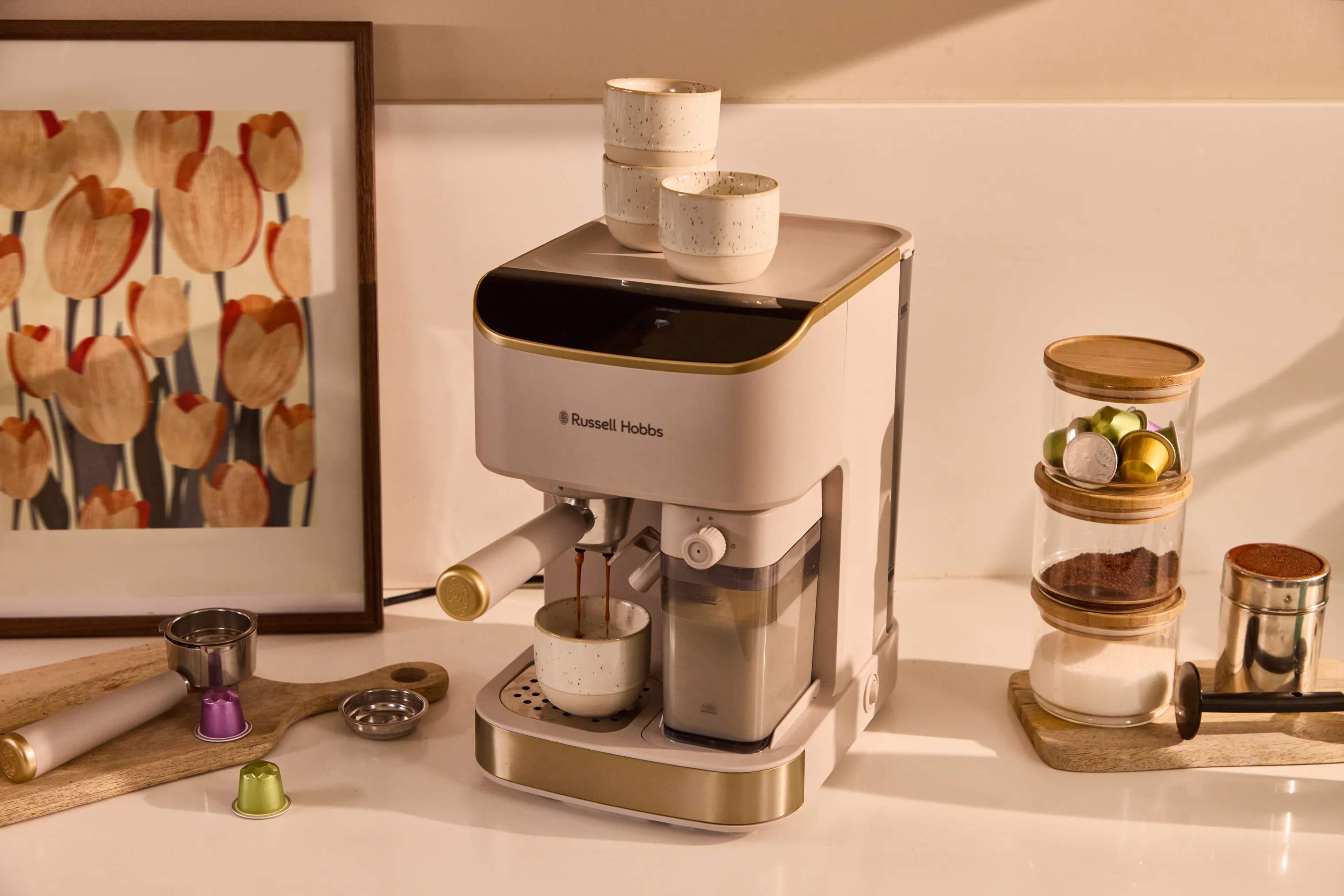 Russell Hobbs Espressomaskiner Café Genie Espressomaskine i Beige, 6