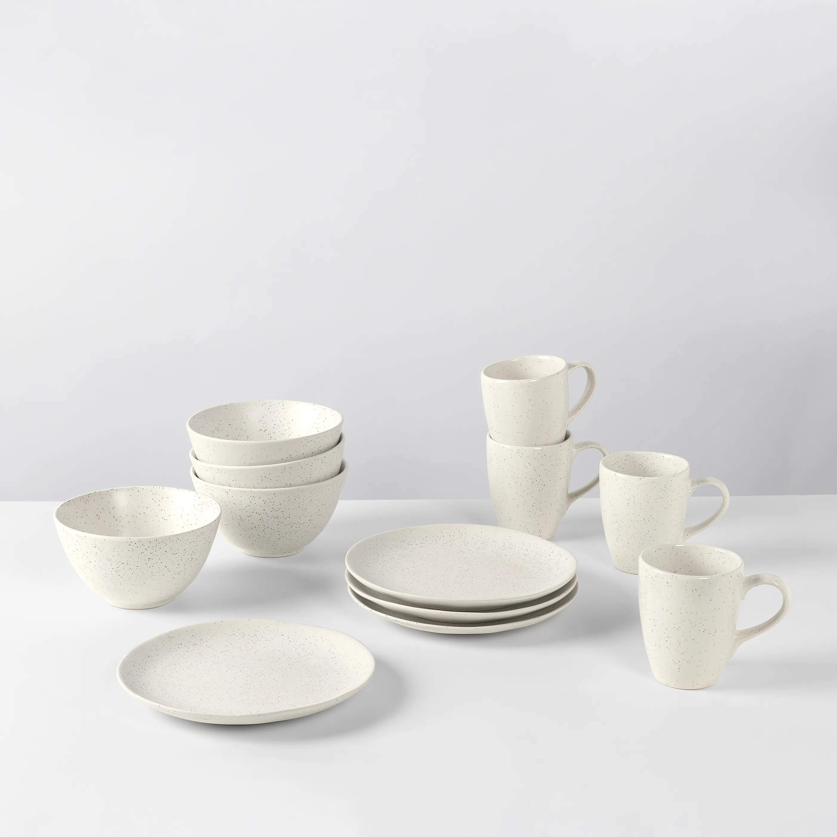 Broste Copenhagen Frokosttallerkener NORDIC SAND Nordic Vanilla Morgenmadssæt - 12 dele i Cream, 2