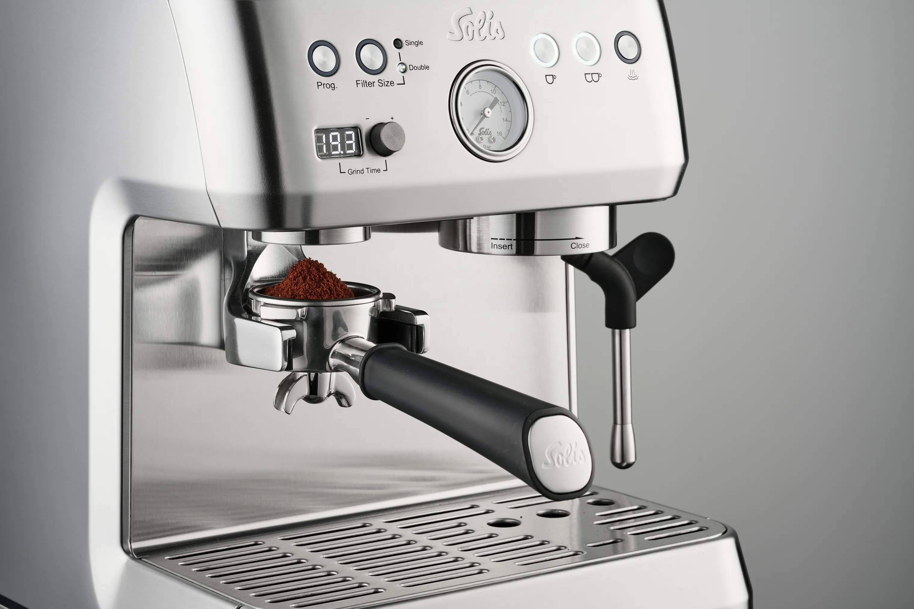 Solis Espressomaskiner Grind & Infuse Espressomaskine i Sølvfarvet, 2
