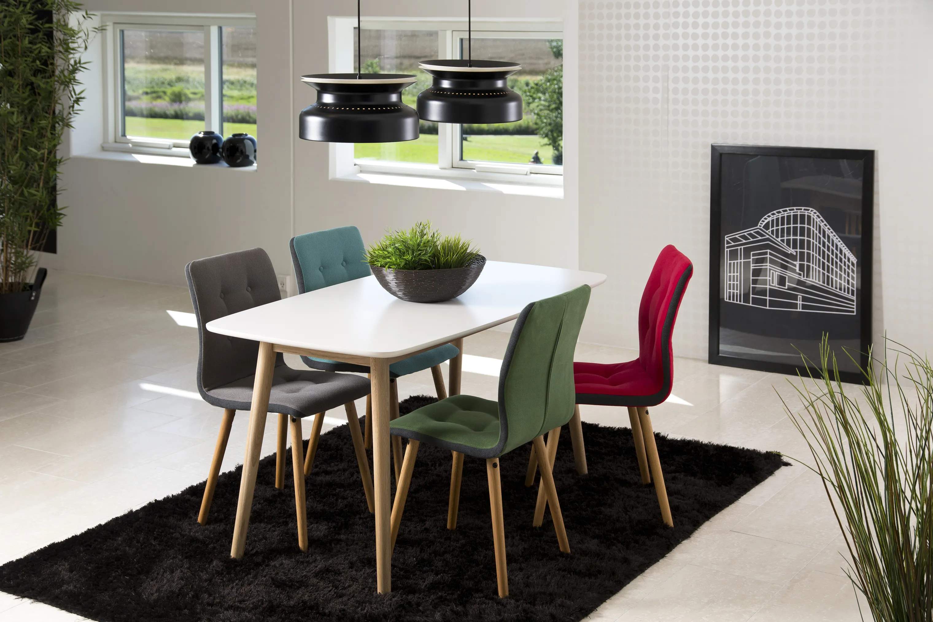 CASA Living Spiseborde Nagano Spisebord i egetræ/hvid, 3