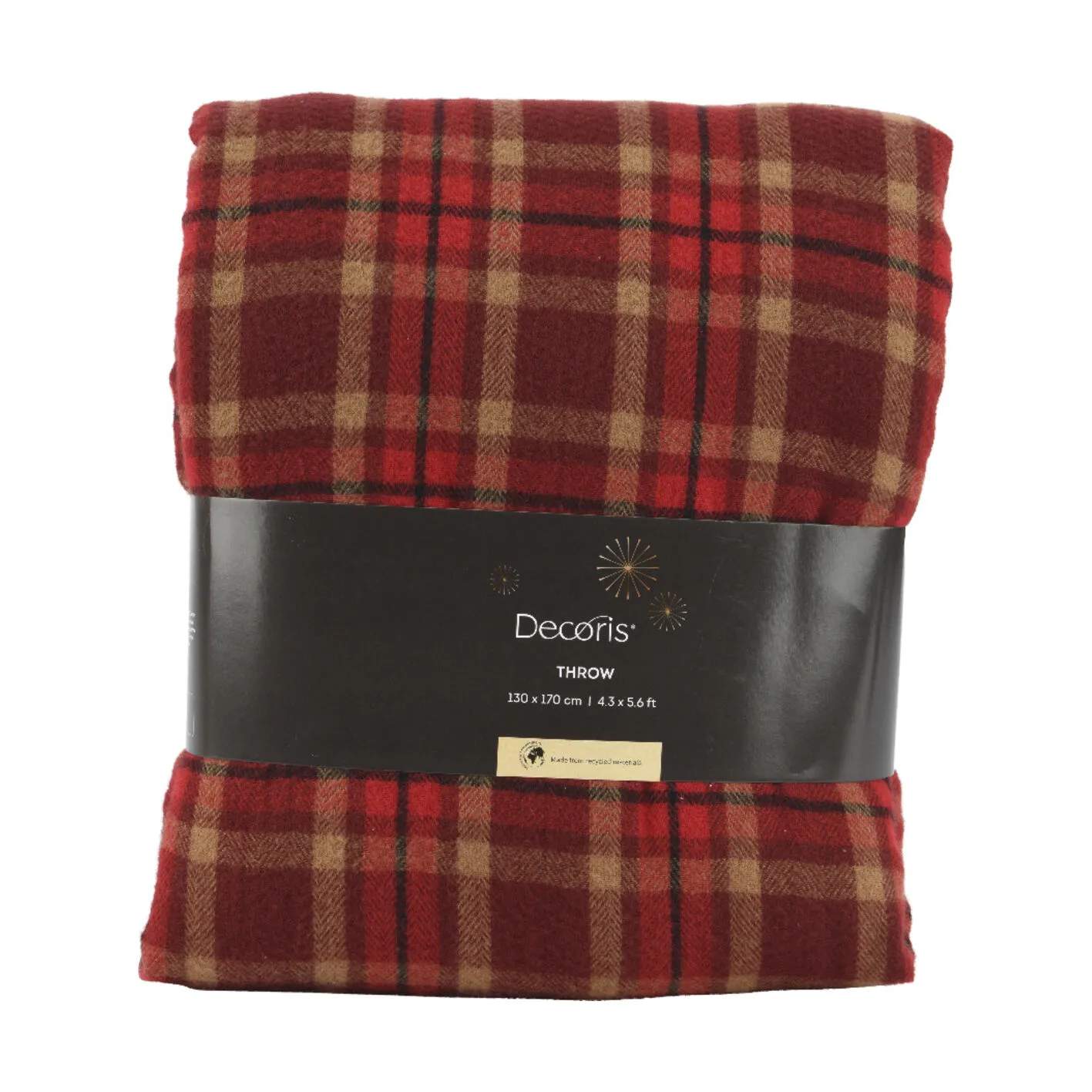 Plaid, rød/bordeaux, large