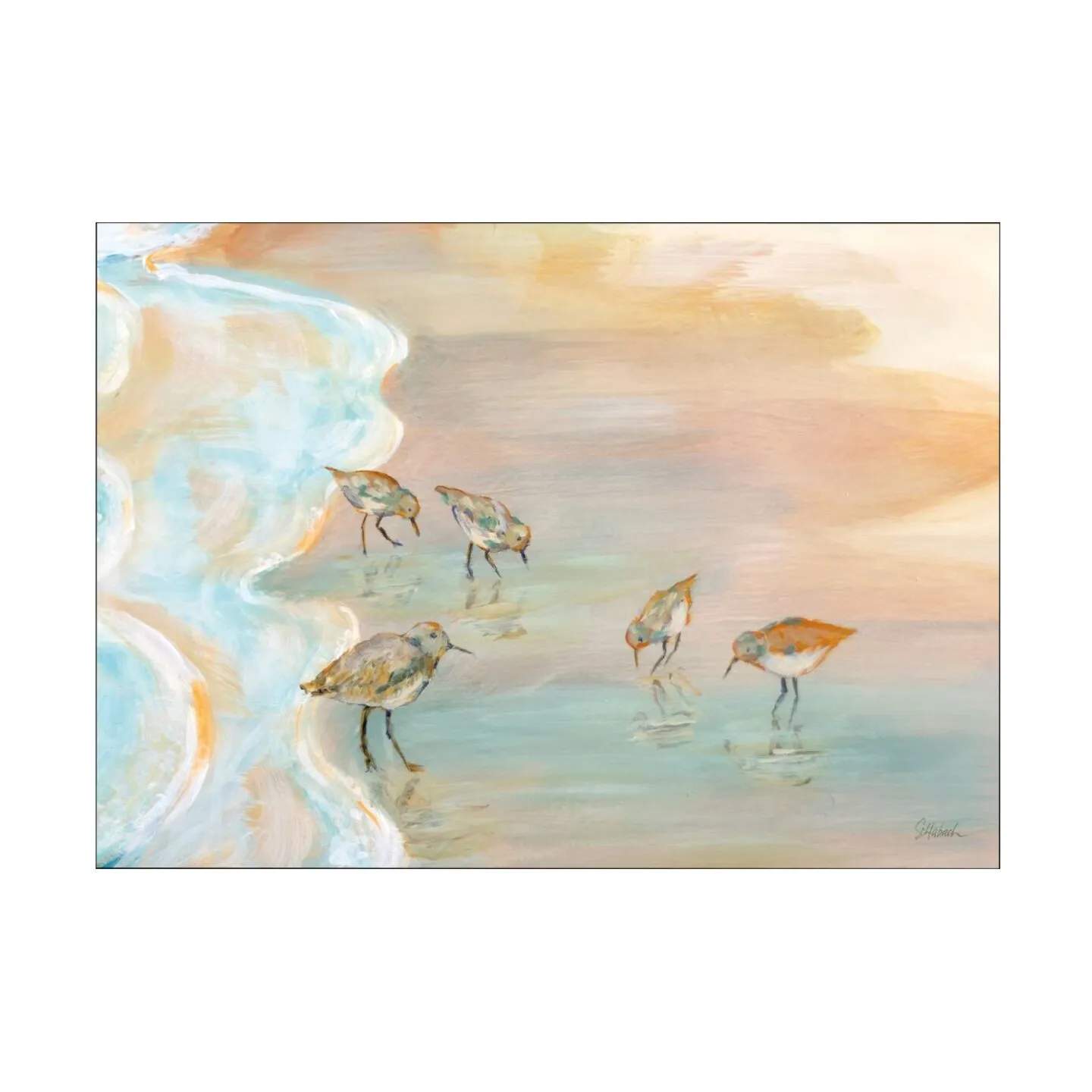 Poster&Frame Plakater Plakat - Back Bay Sandpipers i B30 x L40 cm, 1