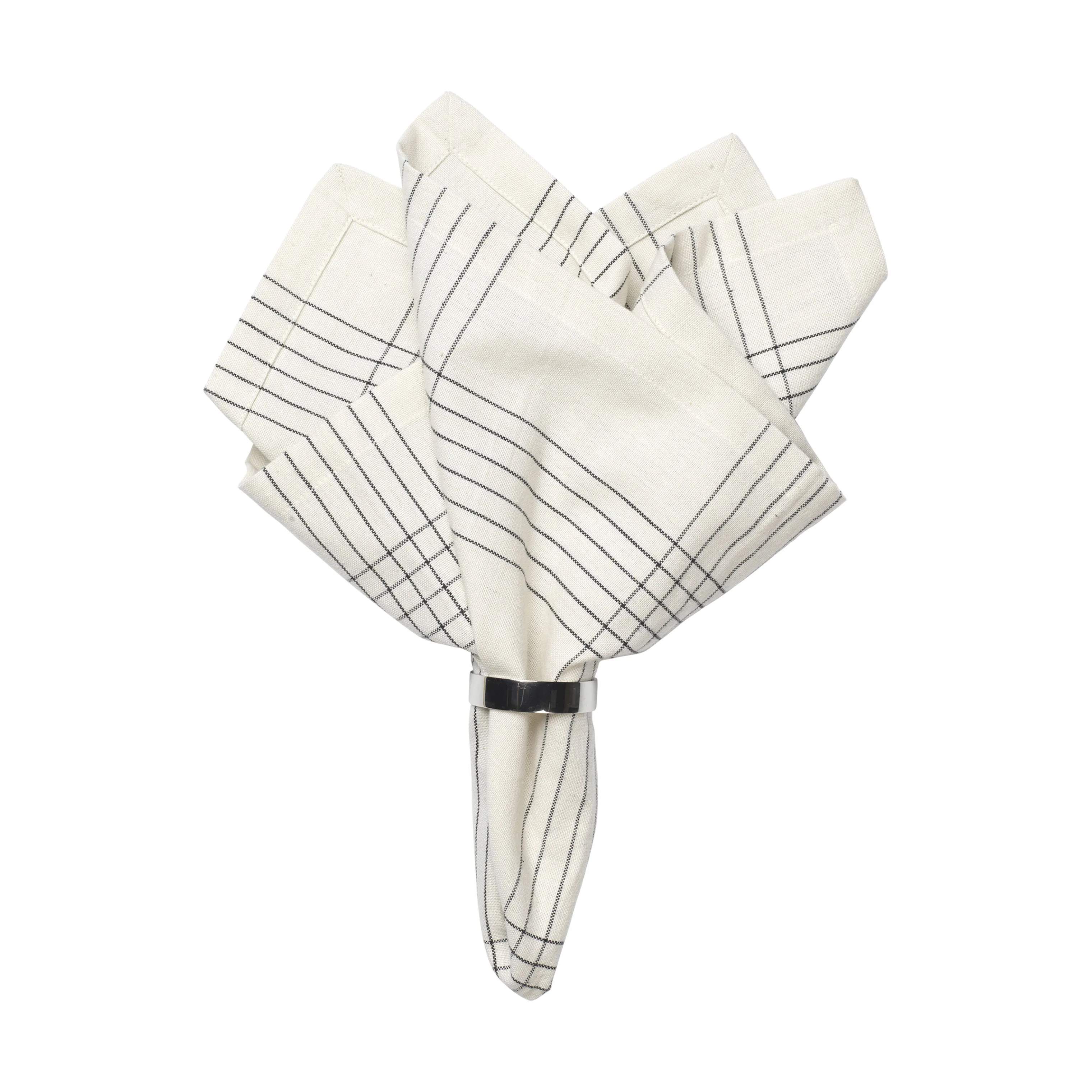 Broste Copenhagen Stofservietter Alice Stofserviet i Black/Natural, 3
