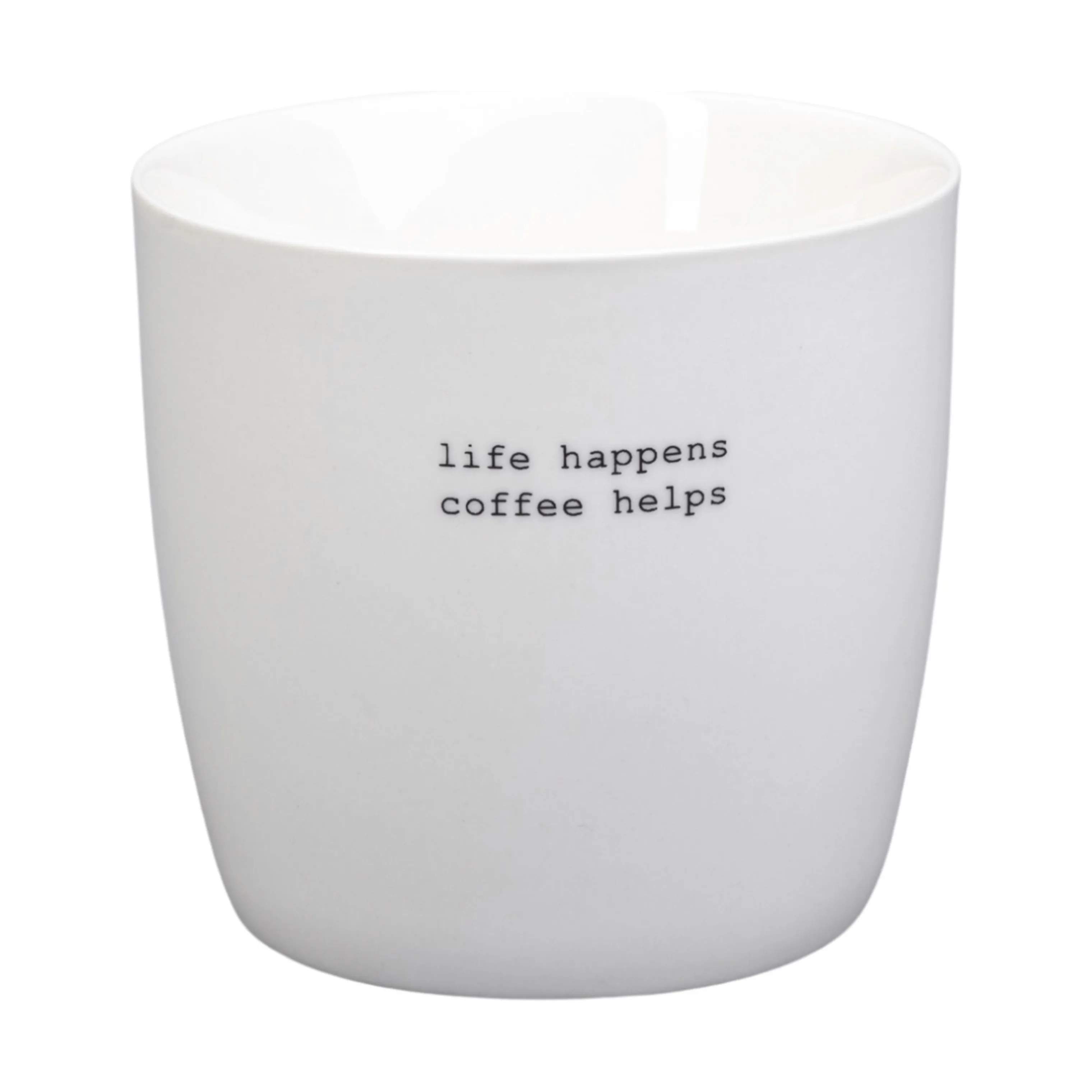 Krus - Life Happens, hvid, large