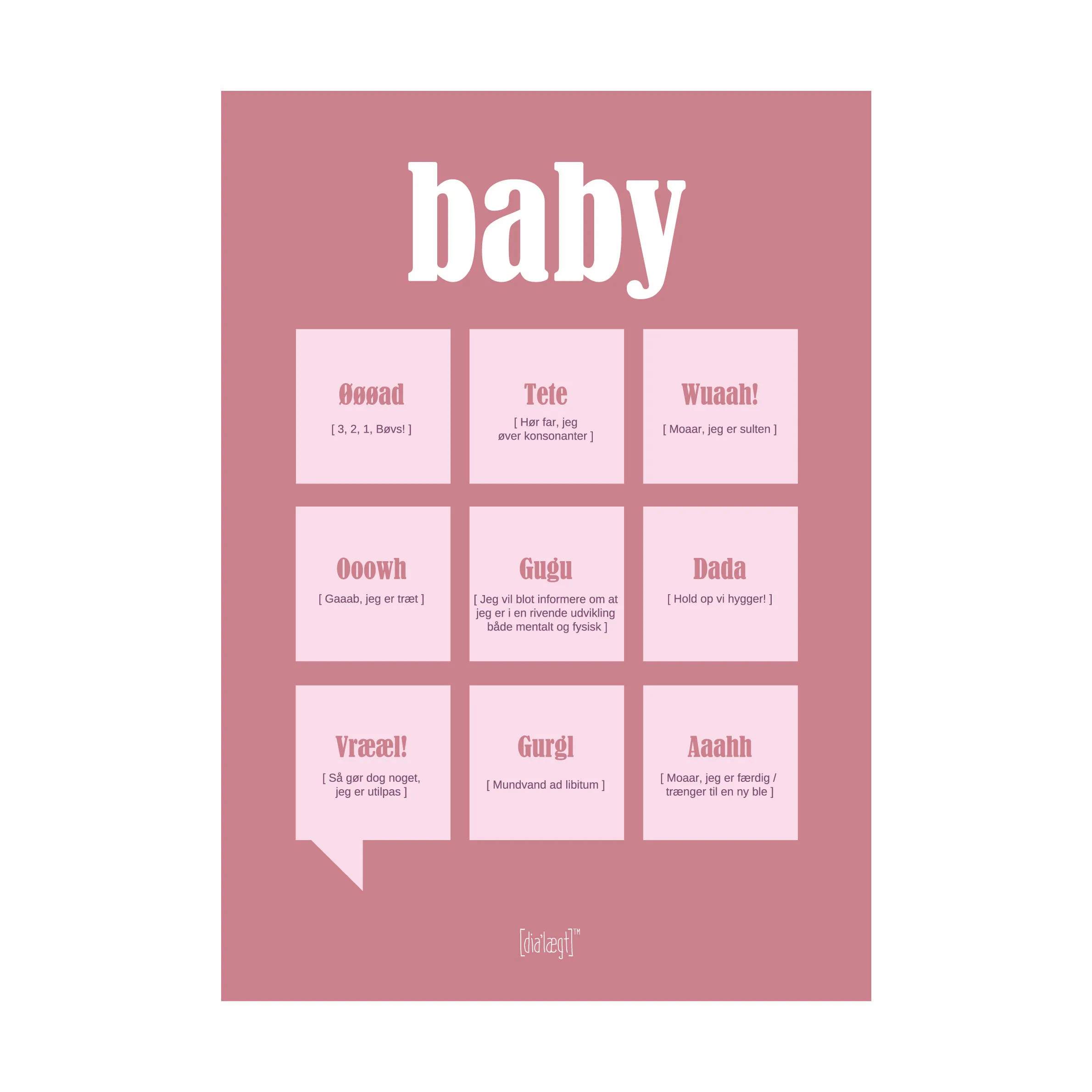 Plakat - Babygirl, lyserød/hvid, large