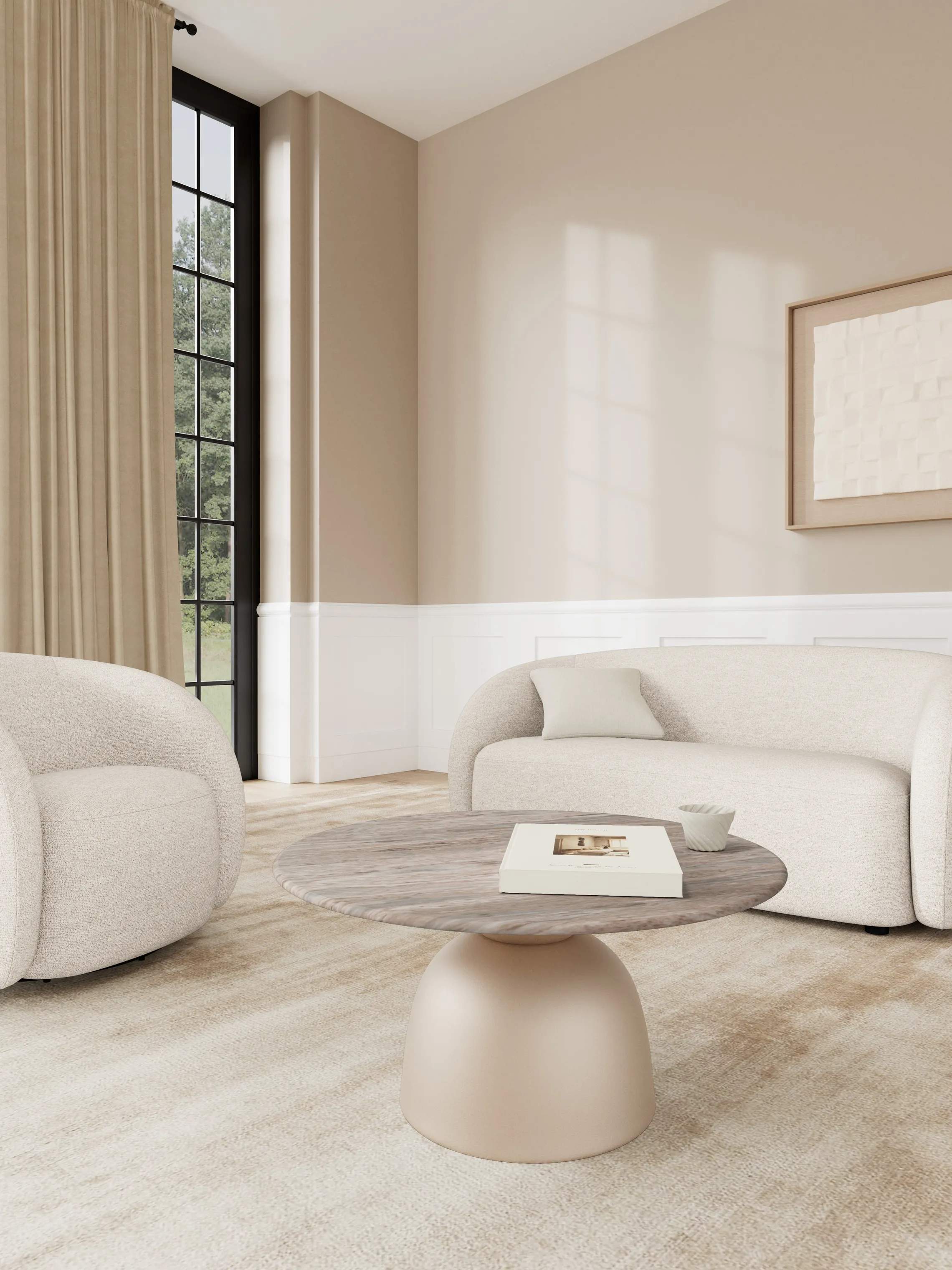 CASA Living Sofaborde Ferrol Sofabord i Grå, 80 cm, 3