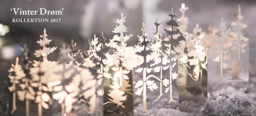Jette Frölich Design Jule- og adventsstager Design Fyrfadsstage Vinterskov i Sølvfarvet, 7 cm, 2