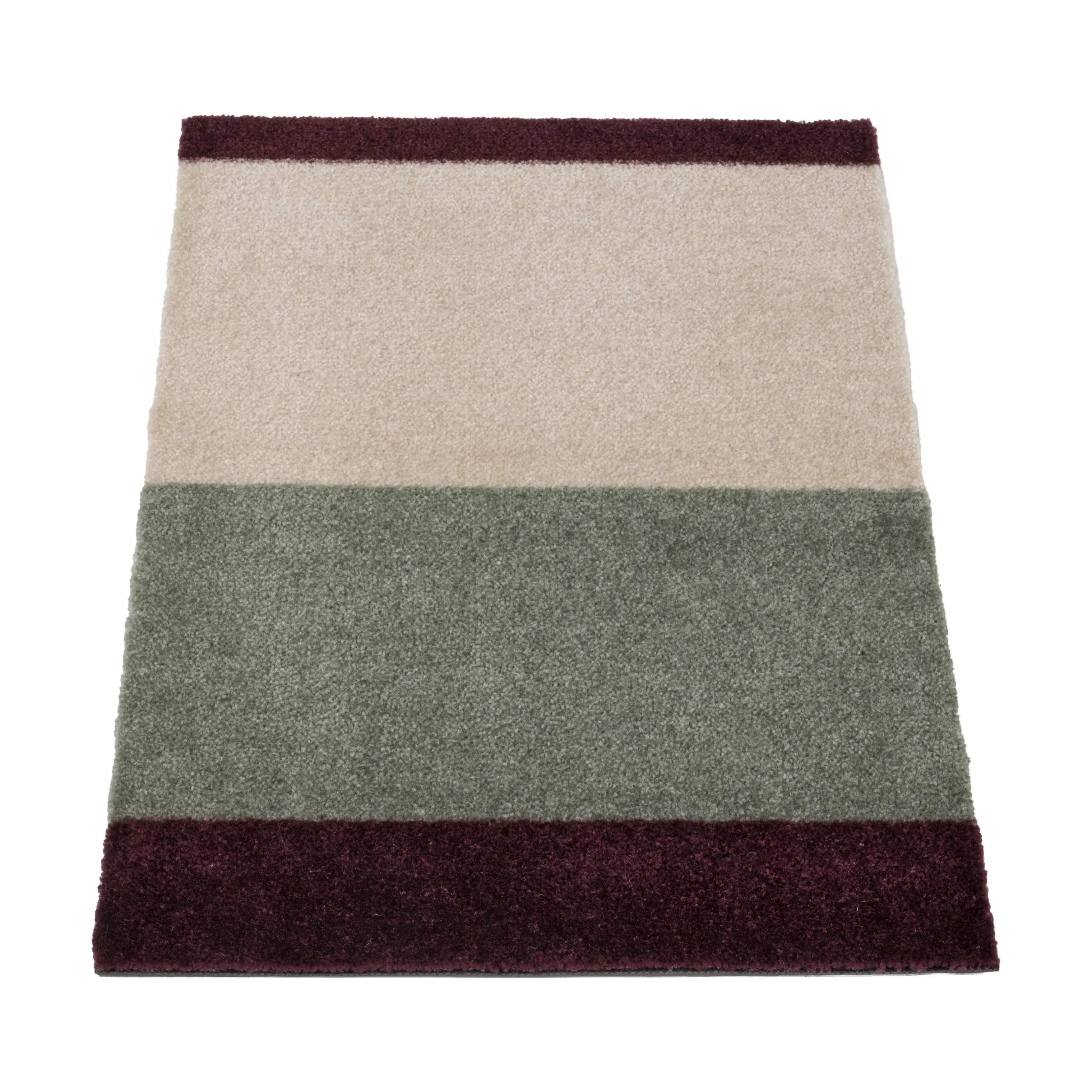 Tica Copenhagen Dørmåtter Stripes Horisontal Gulvmåtte i Grøn/Ivory/Bordeaux, B40 x L60 cm, 4