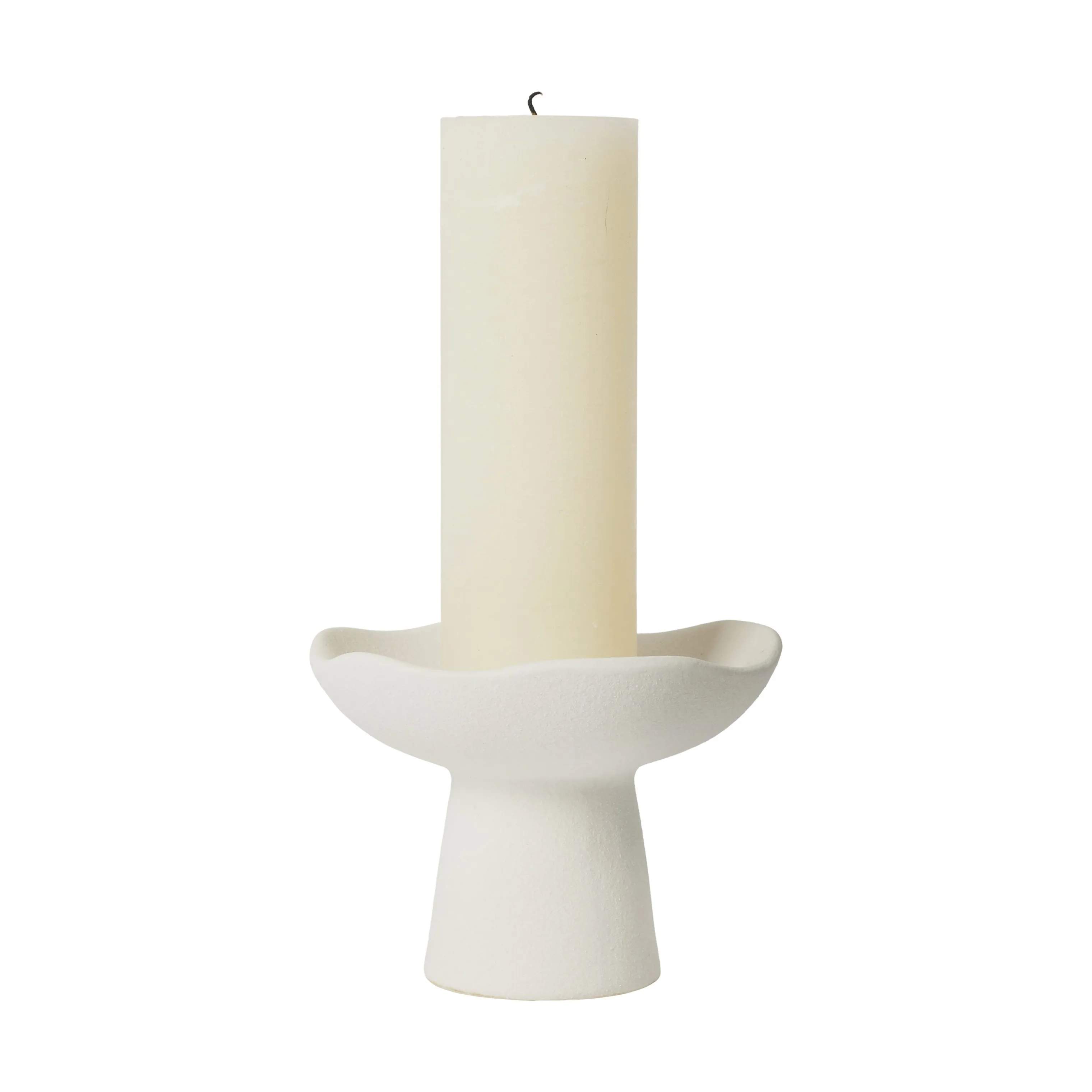 Broste Copenhagen Bloklysestage Momo Lysestage i Hvid , 9 cm, 4