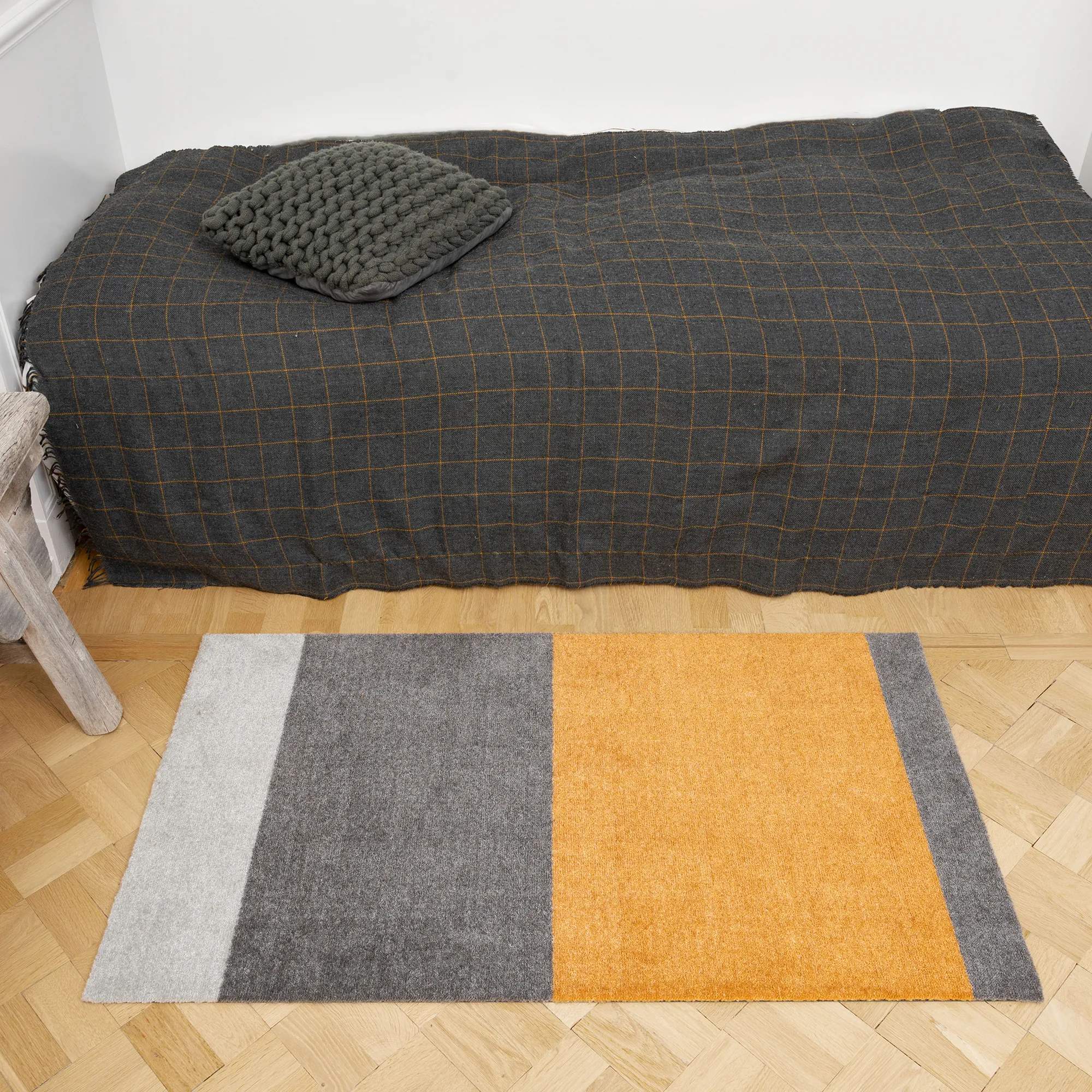 Tica Copenhagen Dørmåtter Stripes Horisontal Gulvmåtte i dijon/lysegrå/steelgrey, B60 x L90 cm, 5