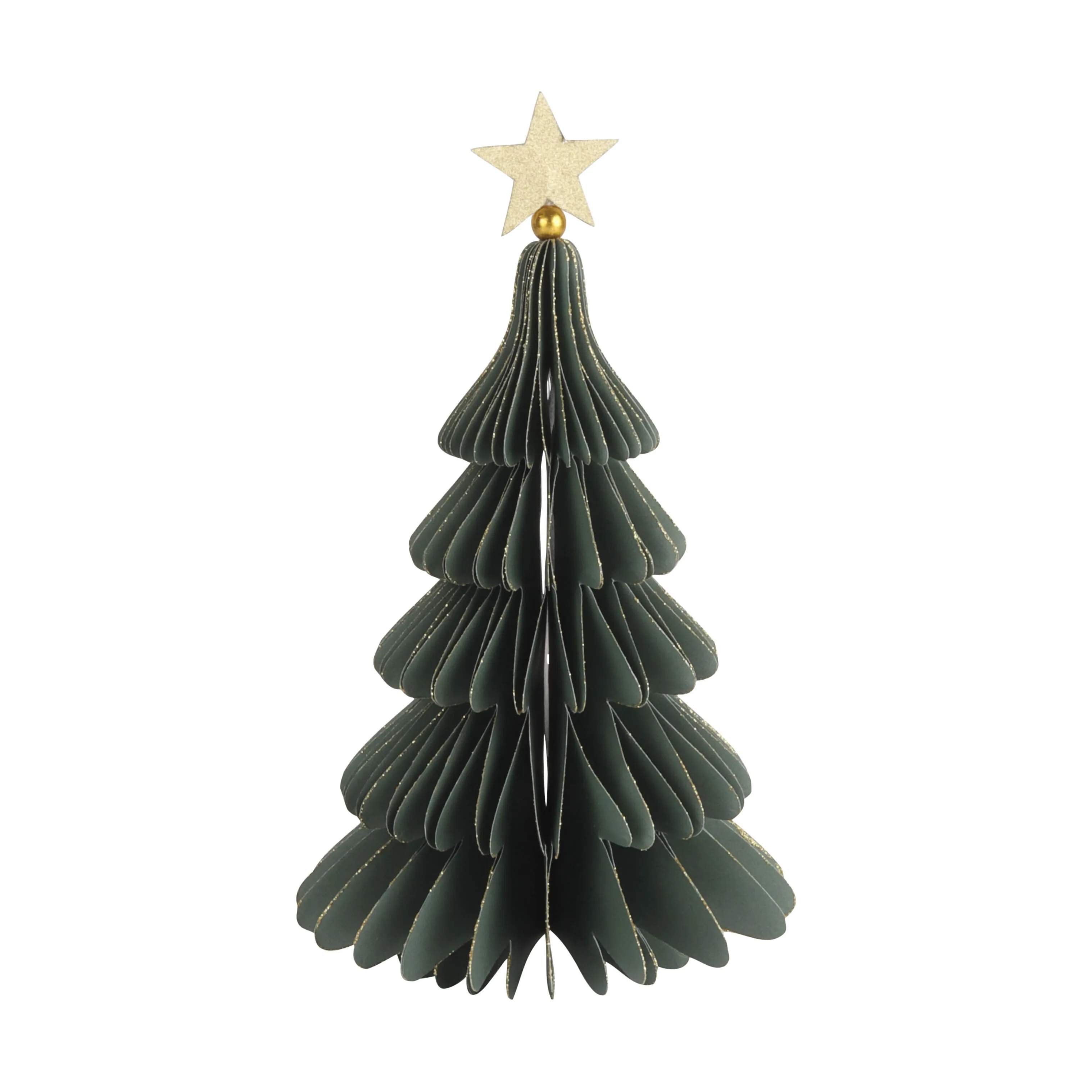Casa Christmas Julefigurer Papir juletræ i Mørkegrøn, 25 cm, 1