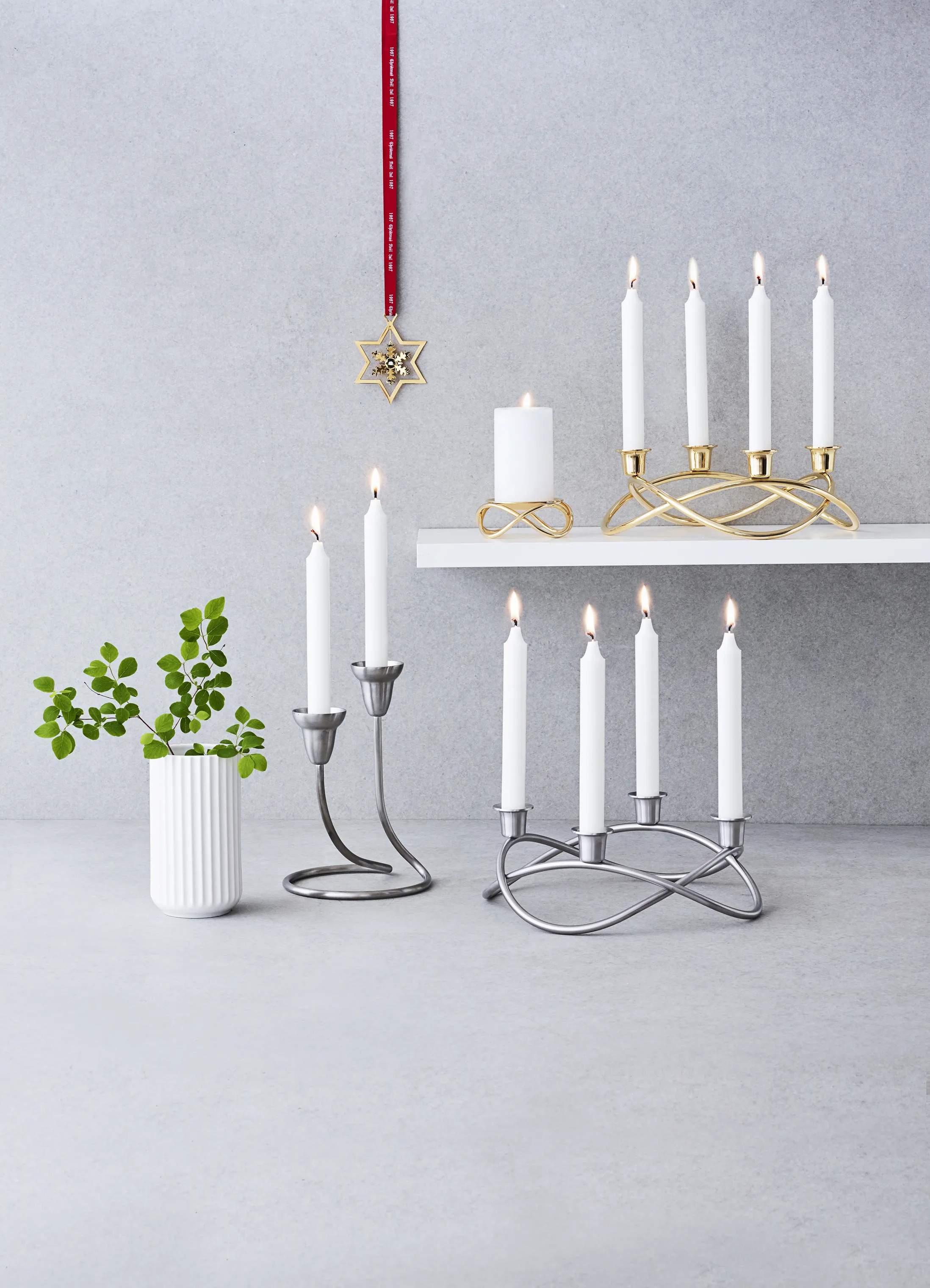 Georg Jensen Kronelysestage Christmas Collectibles Season Lysestage i Stål, 2