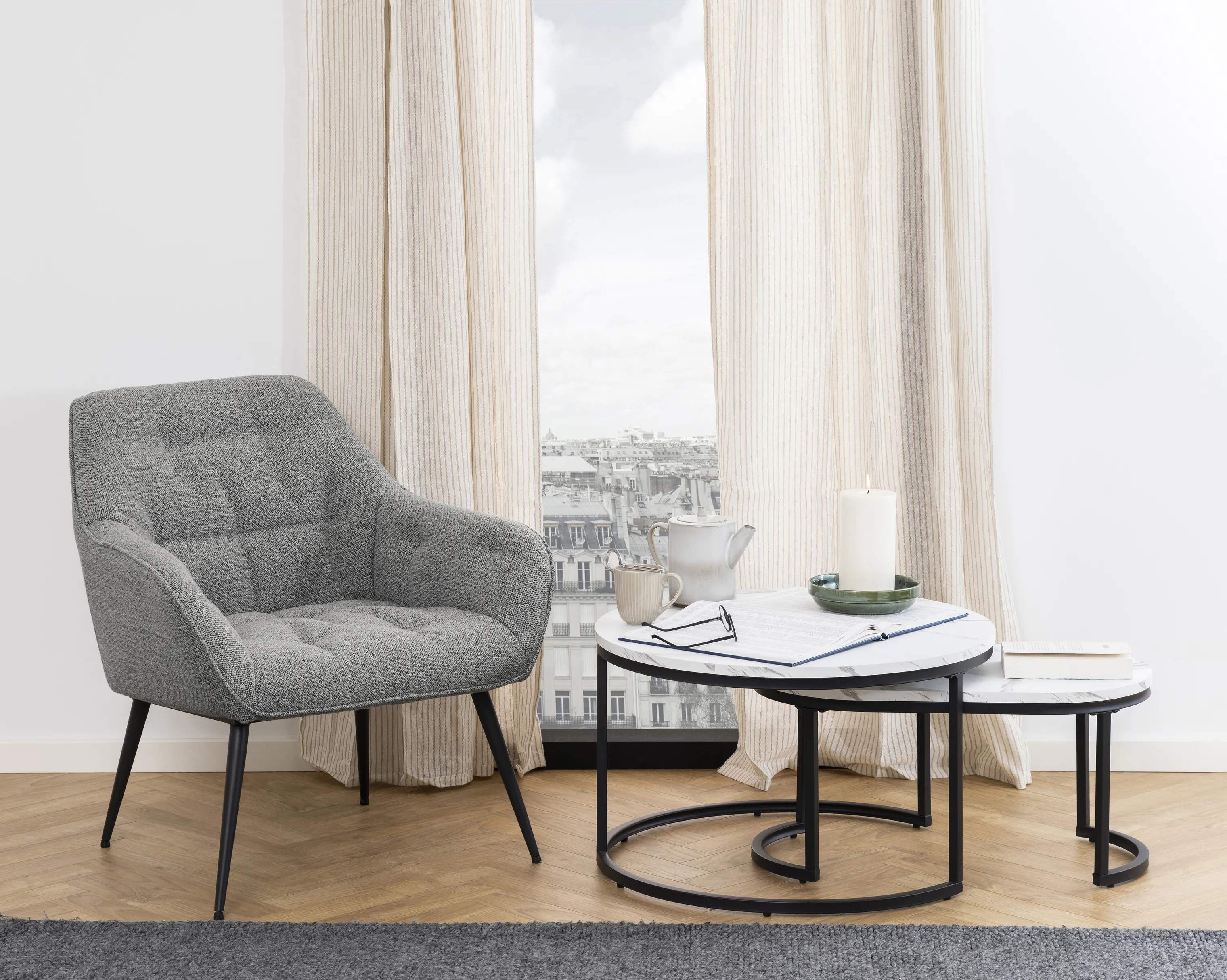 CASA Living Sofaborde Spiro Sofabord - 2 stk i Hvid/sort, 2