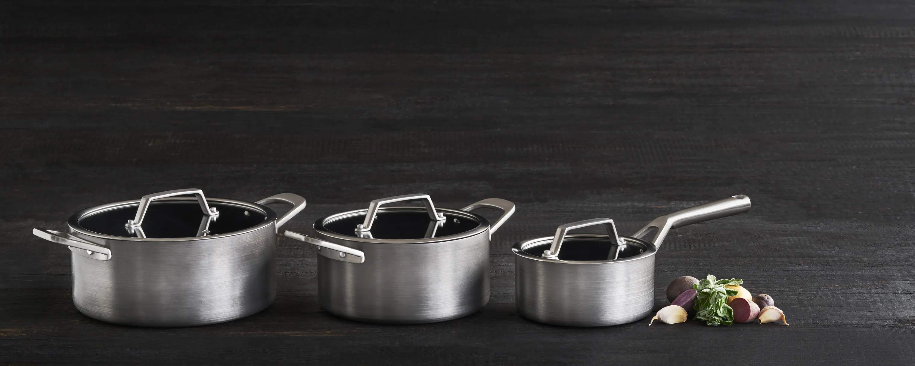 Timm Vladimir Kitchen Grydesæt Keramisk Aluminium Grydesæt - 6 dele i børstet alu, 2