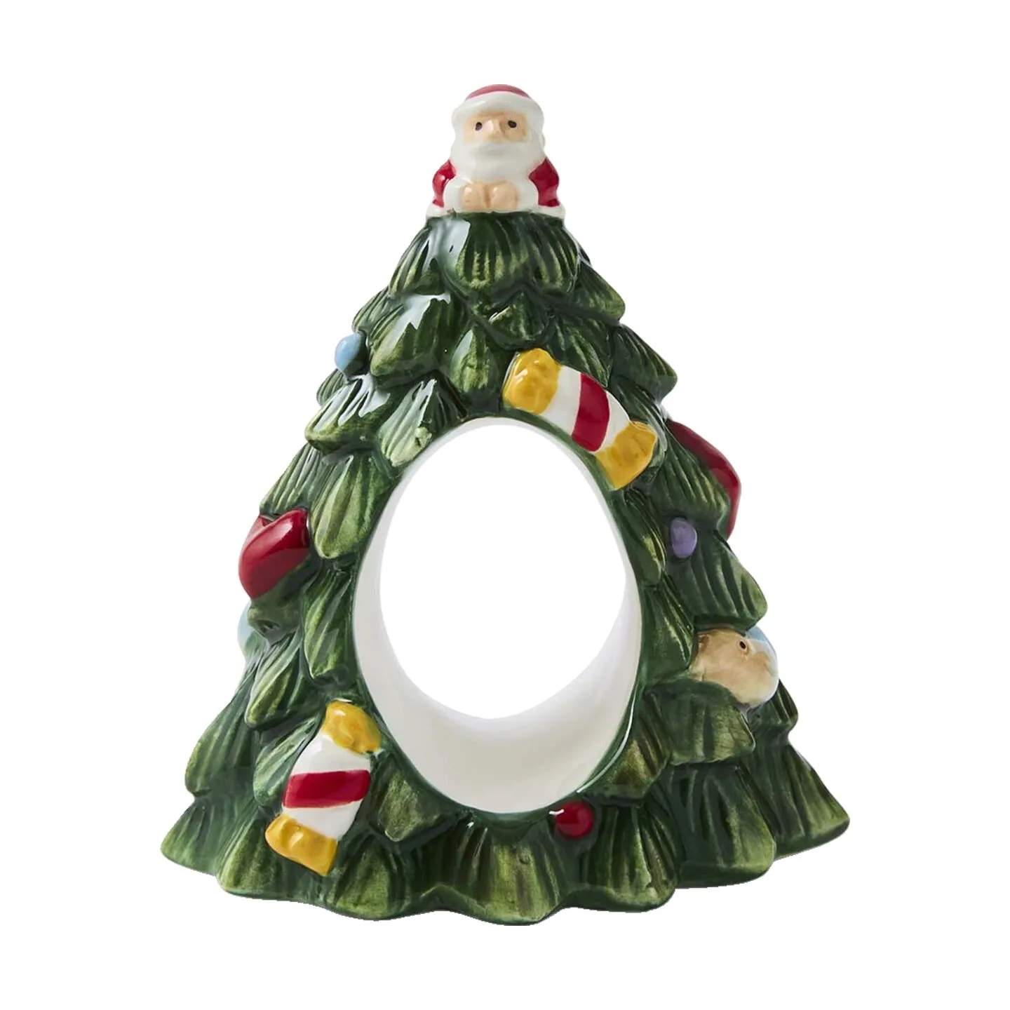 Spode Servietringe og -holdere Christmas Tree Servietring - 4 stk. i Rød/grøn/hvid, 3