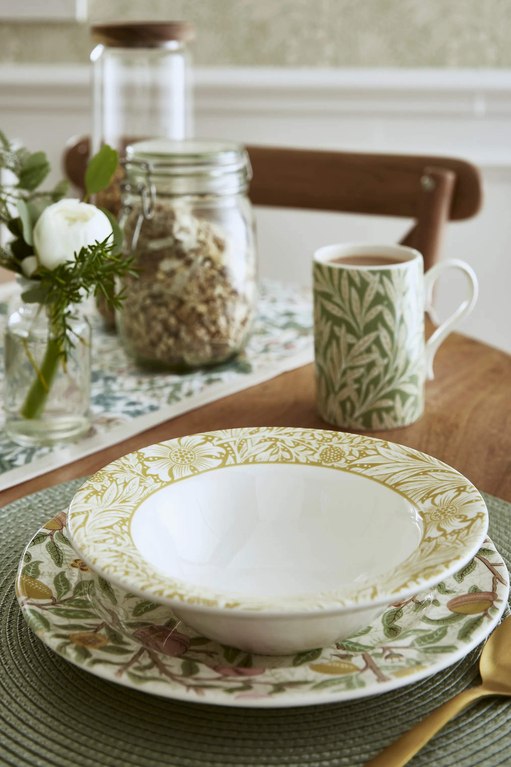 Spode Dybe tallerkener Morris & Co Skål i Hvid/gul, 3