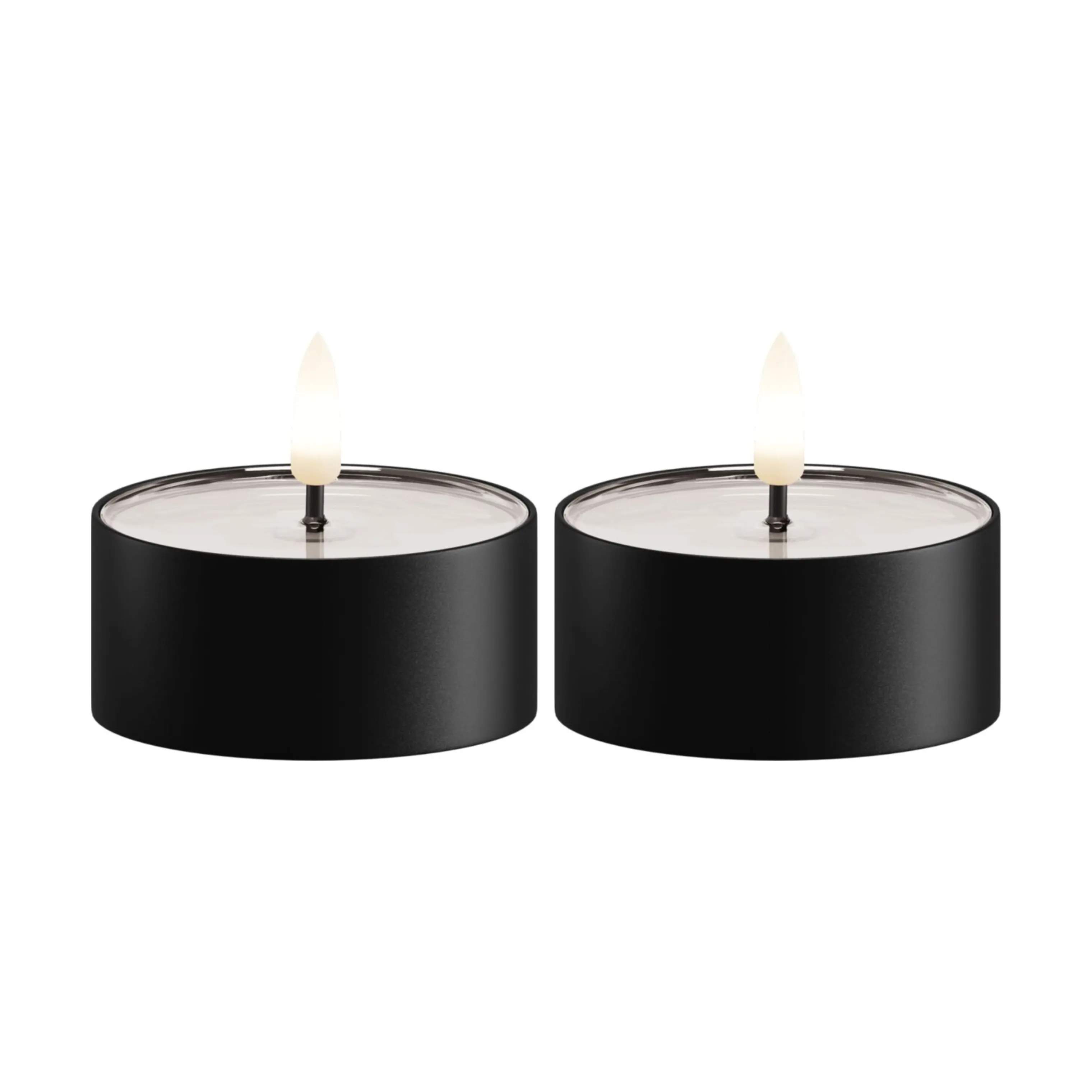 Deluxe Homeart LED-lys Udendørs LED Fyrfadslys - 2 stk. i Sort, 6,5 cm, 1
